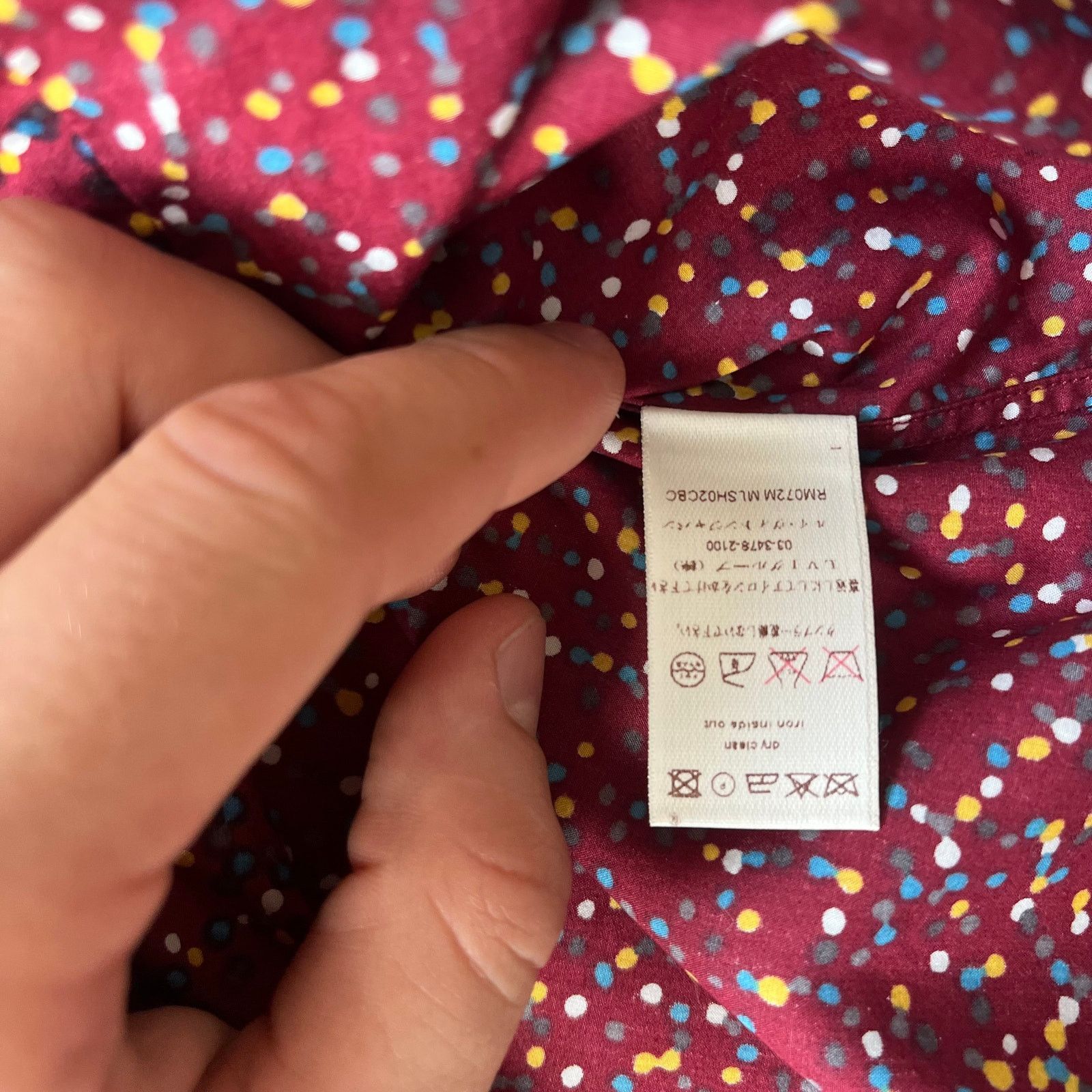Louis Vuitton Louis Vuitton dot Print Button‑Up Shirt – Burgundy – Size M Size US M / EU 48-50 / 2 - 4 Thumbnail