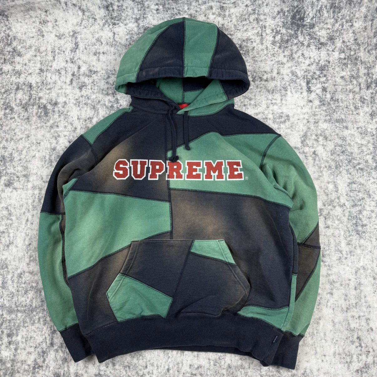 Supreme Supreme FW20 Patchwork ‘Green/Navy’ Hoodie Size US S / EU 44-46 / 1 - 1 Thumbnail