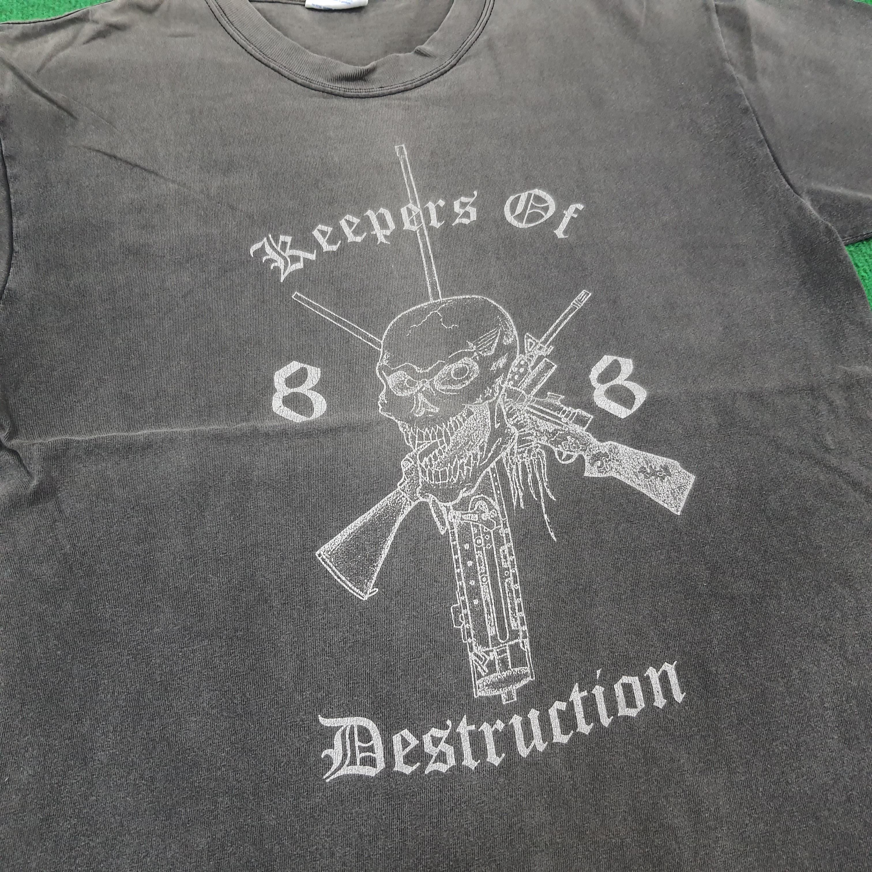 Vintage Vintage 88Tees Keepers of Destruction Skull Tshirt Size US M / EU 48-50 / 2 - 2 Thumbnail