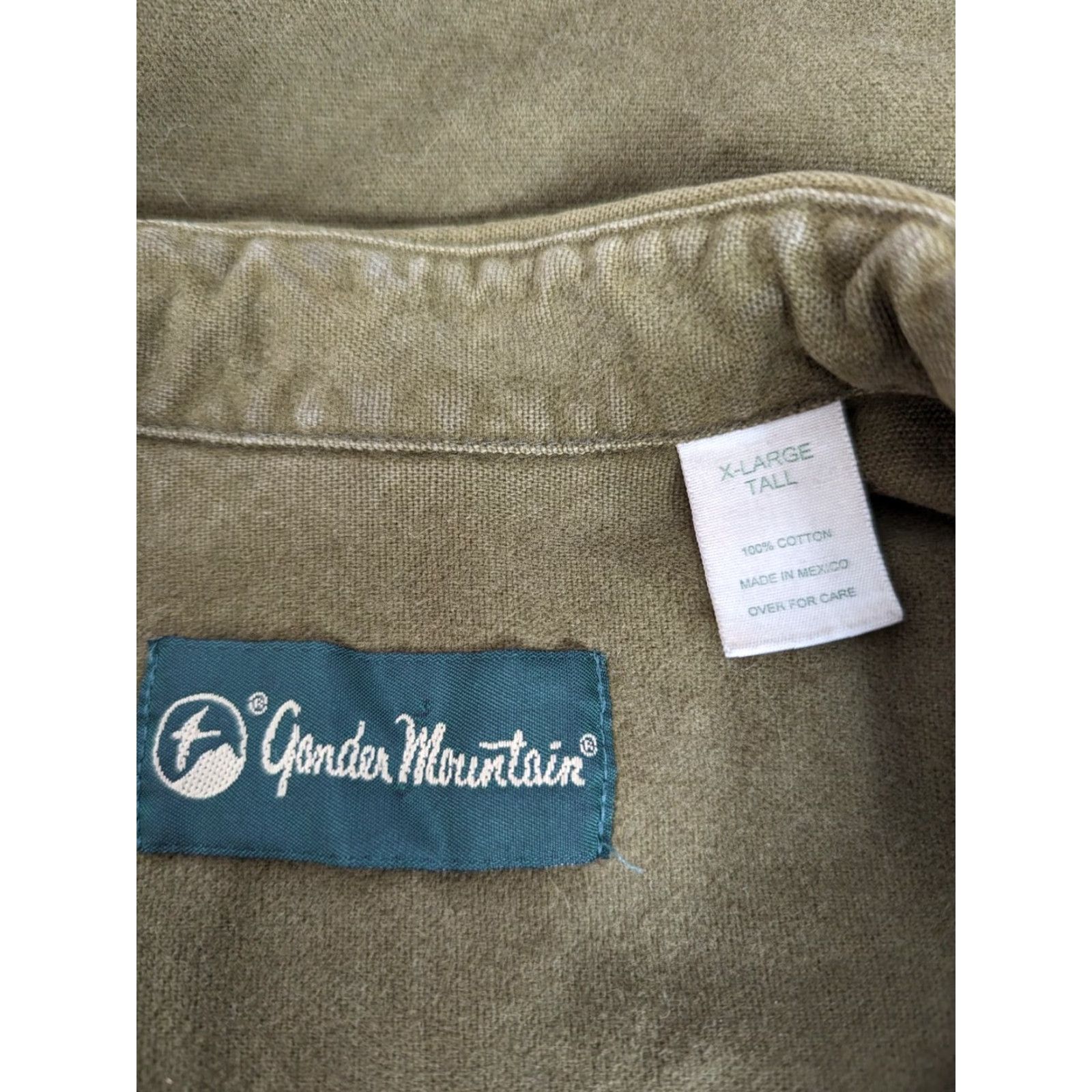 CLOT VINTAGE Gander Mountain CHAMOIS FLANNEL WORK SHIRT Mens XLT (Big & Tall) Green Cotton Heavyweight 80s Buttons Long Sleeve Size US XL / EU 56 / 4 - 4 Thumbnail