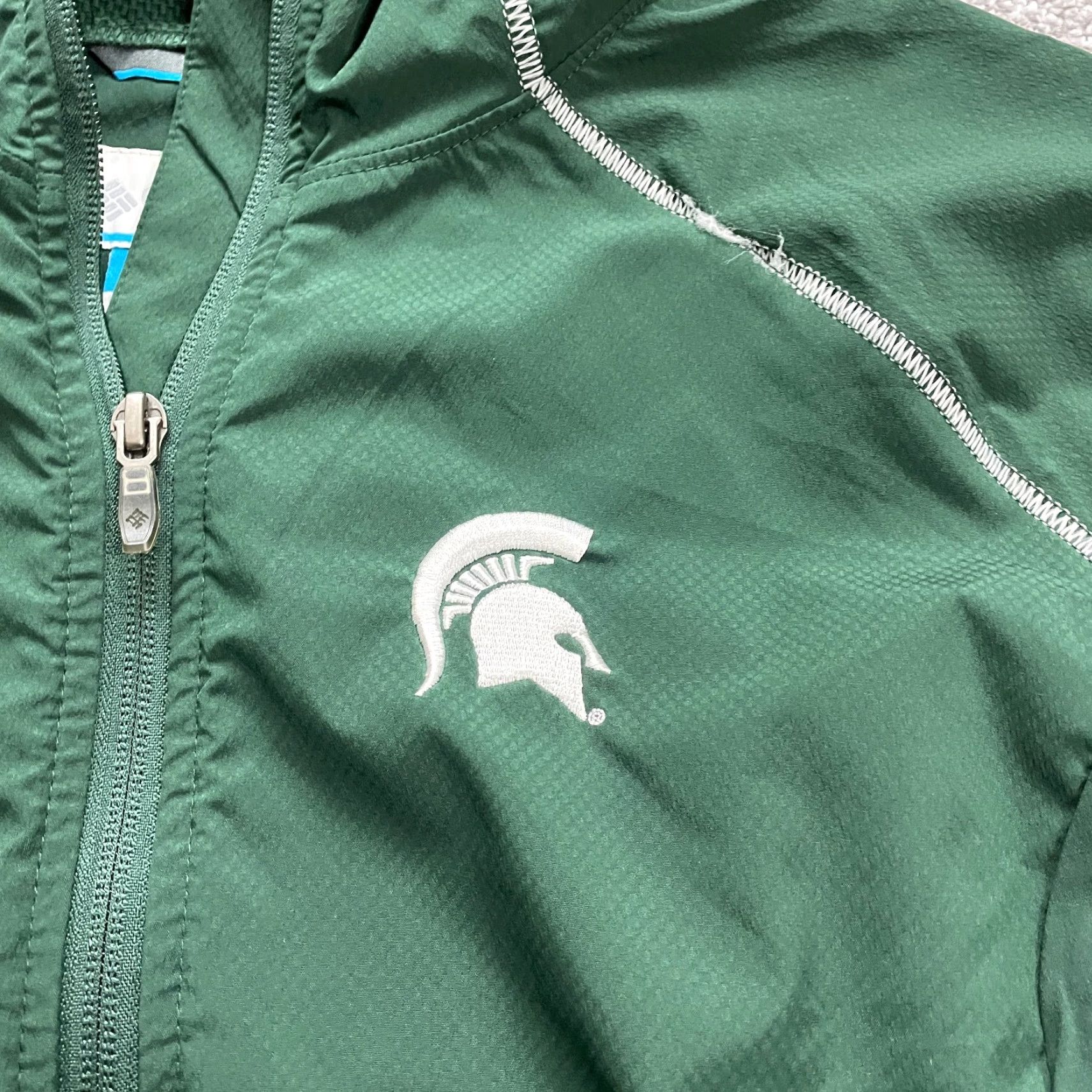 Vintage Columbia Windbreaker Jacket Womens XL Green Michigan State Spartans Size XL / US 12-14 / IT 48-50 - 5 Thumbnail