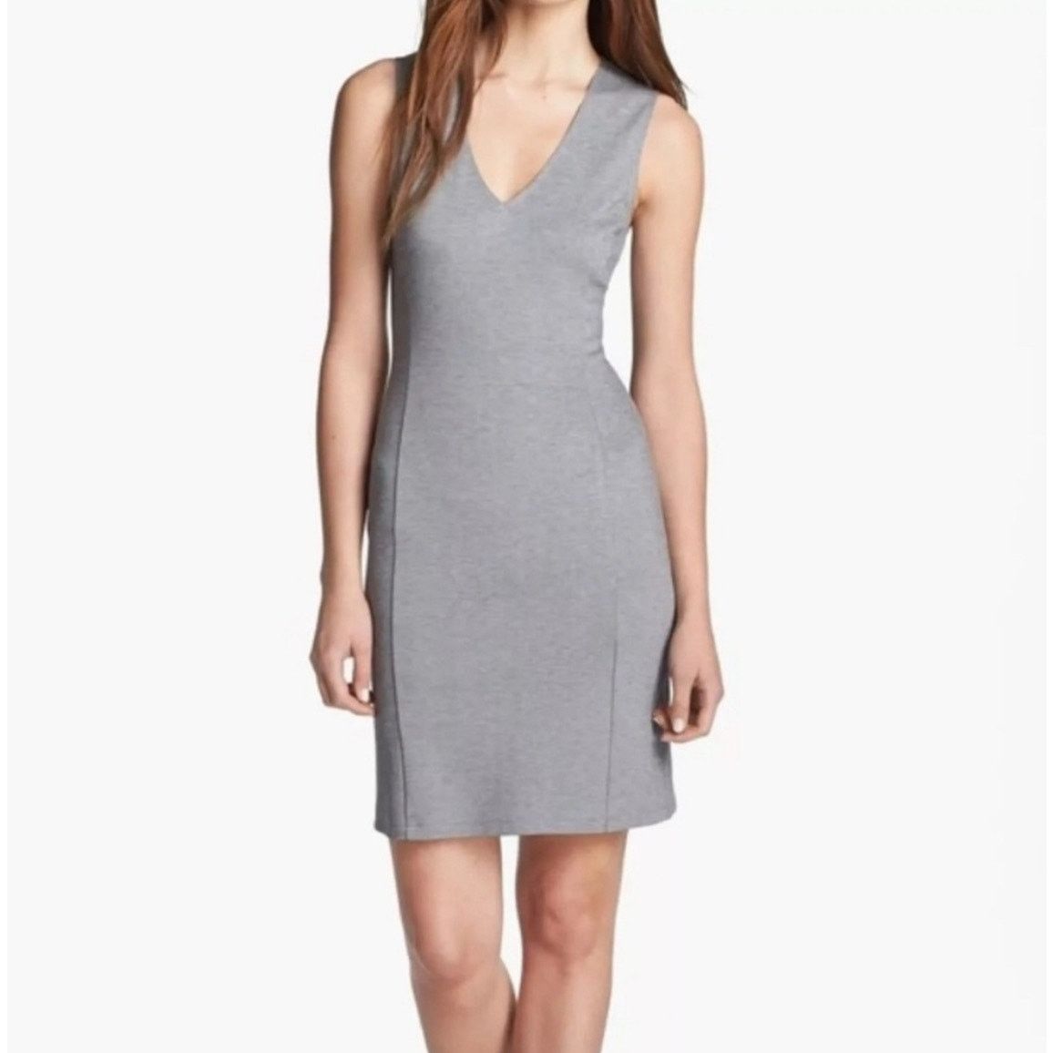 Theory Adoxa Sleeveless V-Neck Gray Dress