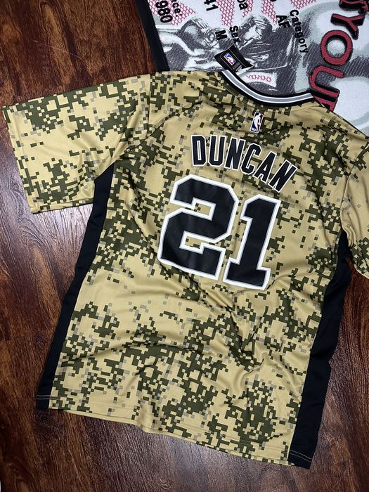 Tim duncan camo outlet jersey