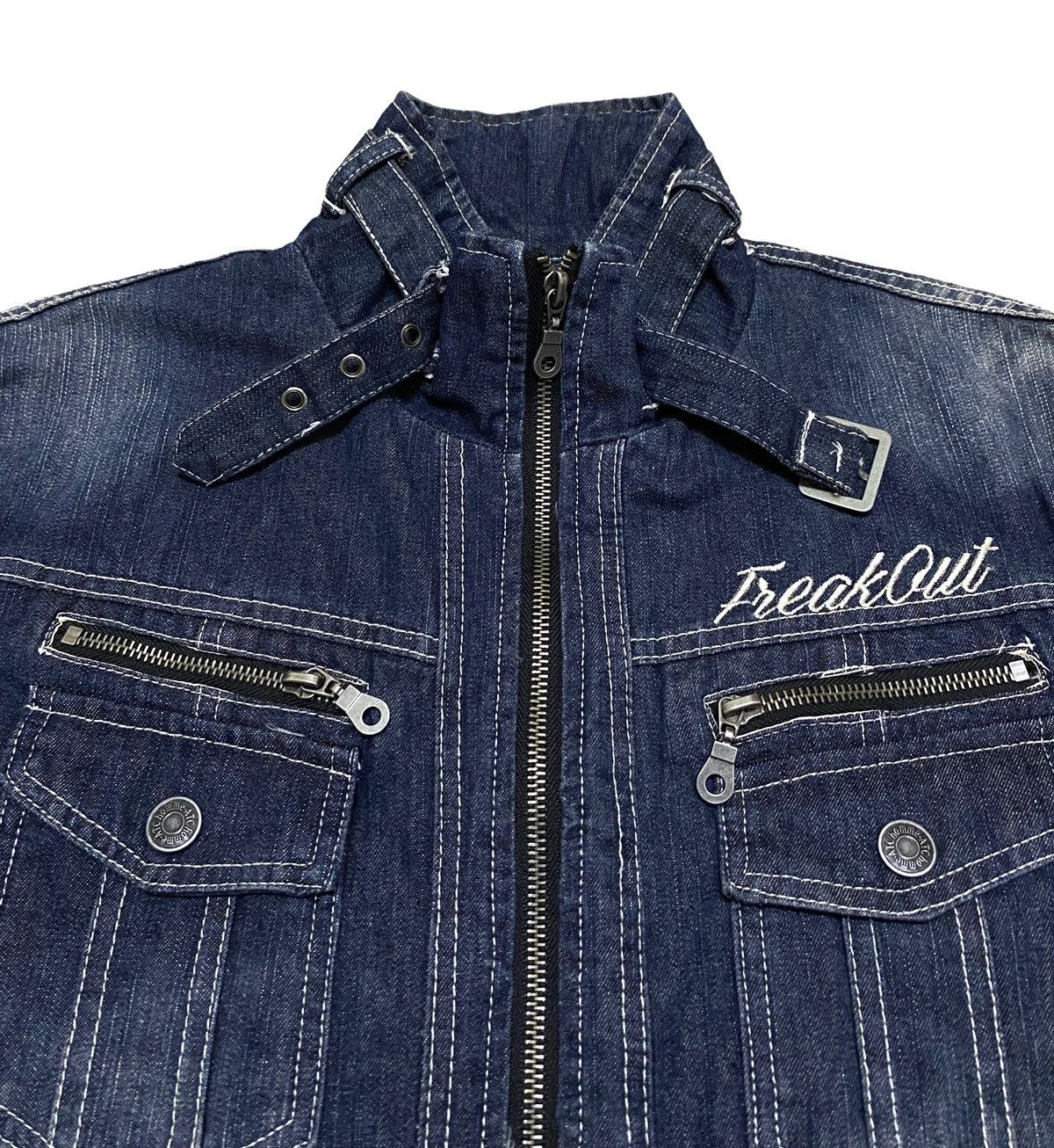 In The Attic Rare Design Vintage In The Attic Tactical Denim Jacket 1990s Size US L / EU 52-54 / 3 - 4 Thumbnail