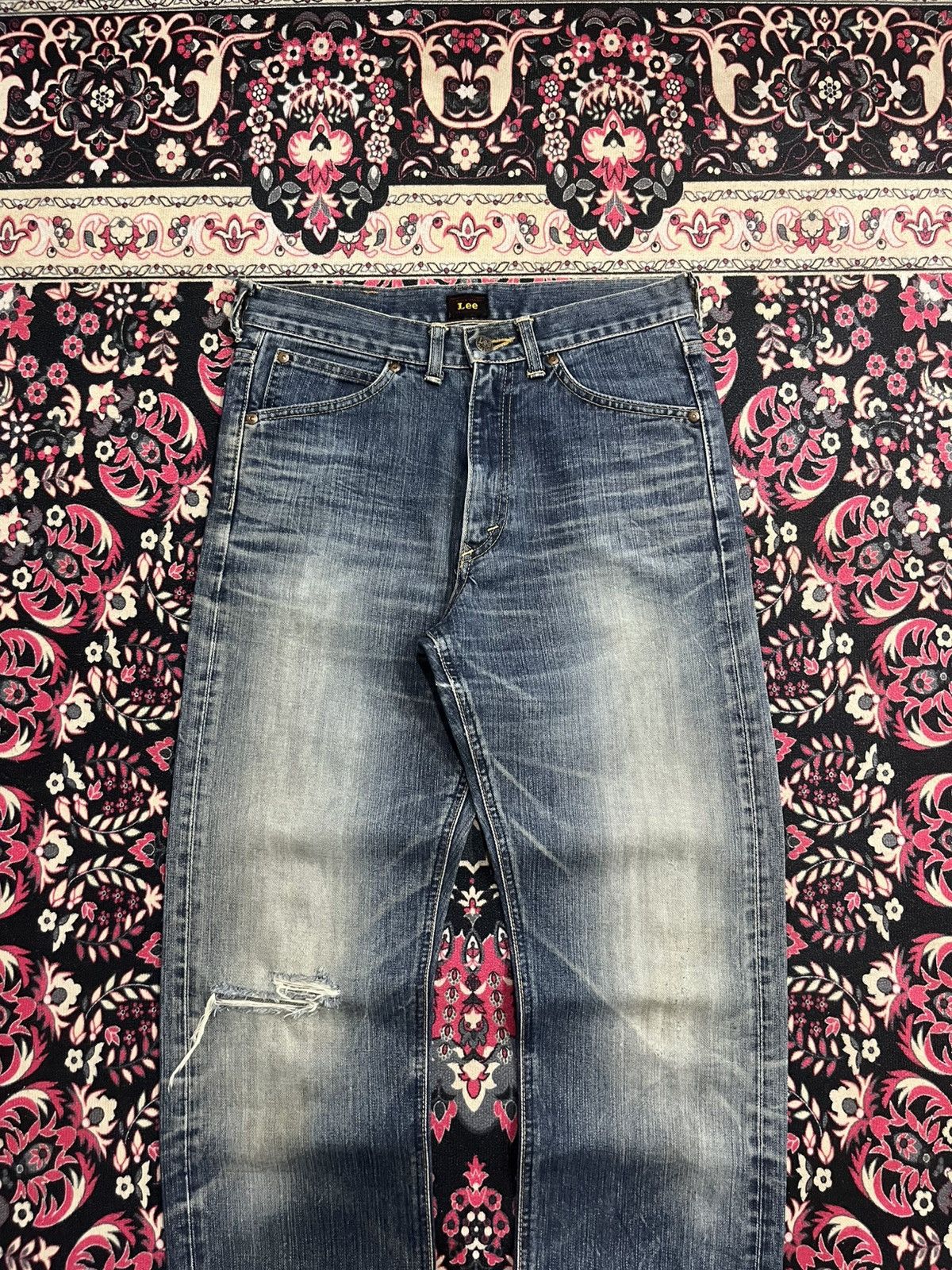 Lee Vintage Lee Riders Union Made Sanforized Distress Blue Jeans Size US 29 - 3 Thumbnail