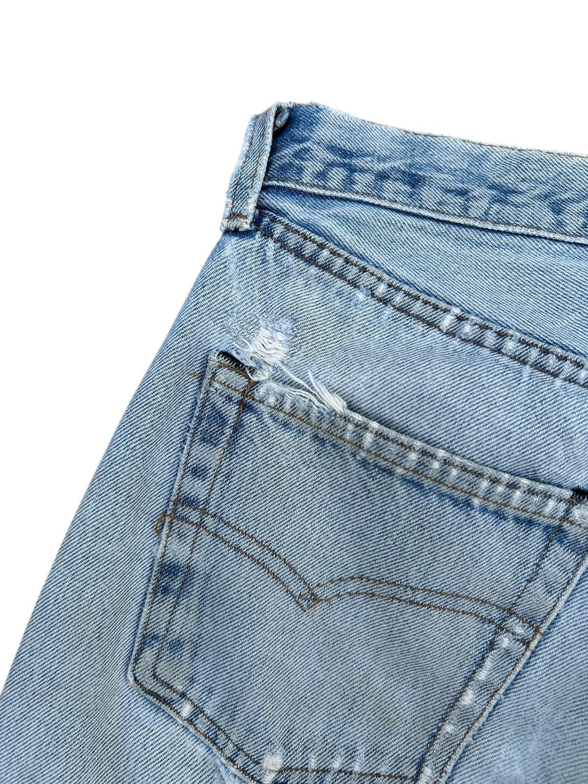 Levi's 80's THRASHED Levi's 524 Selvedge Reconstructed Repair Denim Size US 29 - 17 Thumbnail