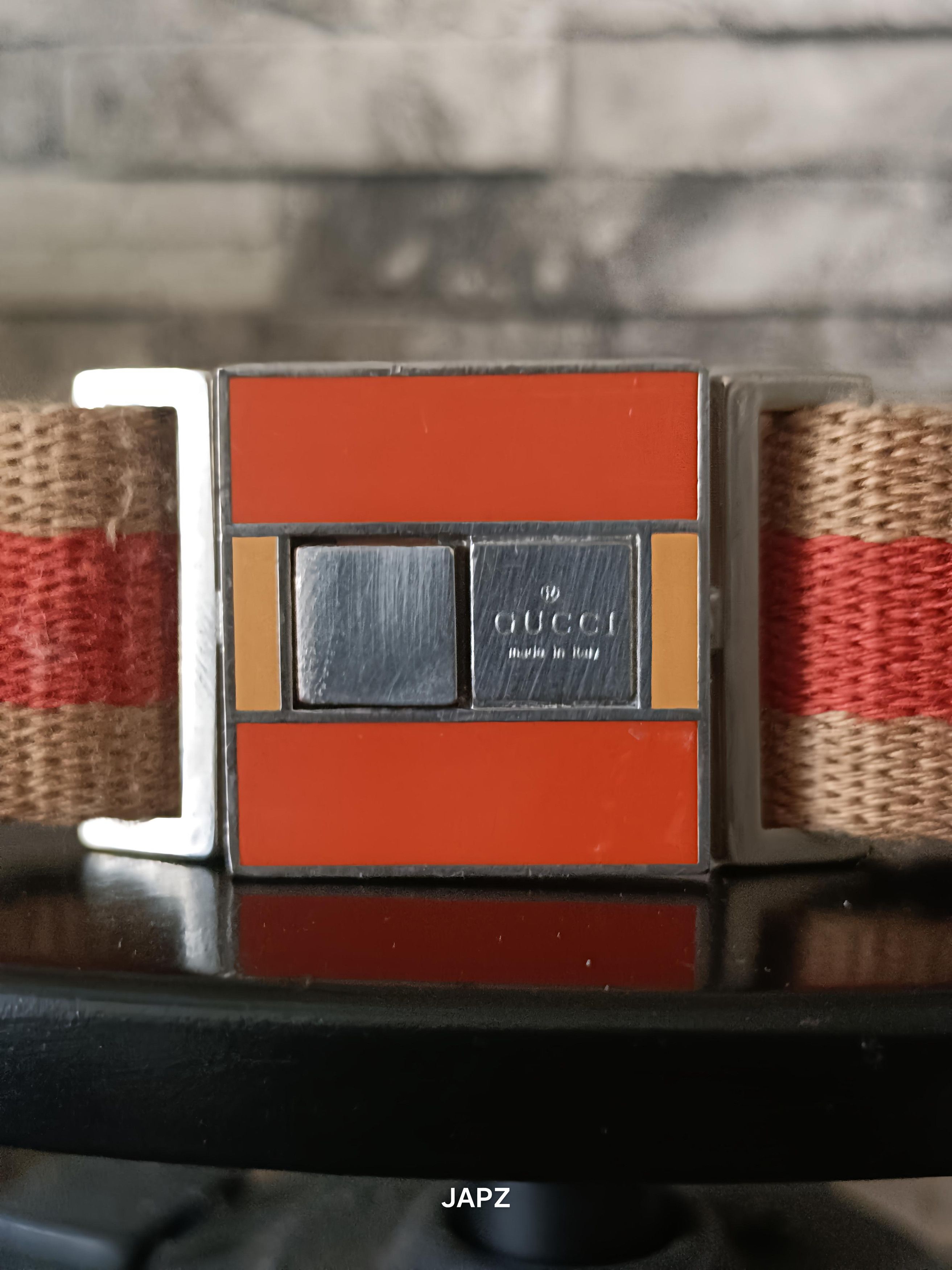 Gucci Vintage Gucci stripe interlocking canvas belt Size ONE SIZE - 5 Thumbnail