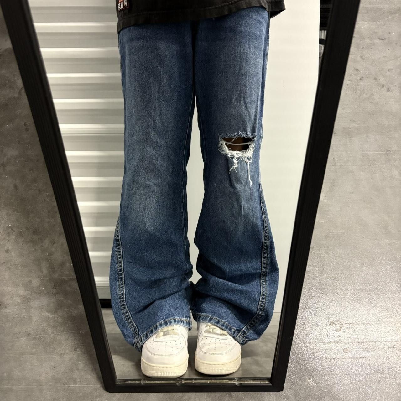 Vintage Crazy Vintage Y2K/2000s Flared Wideleg Bootcut Medium Blue Wash Denim Jeans! Size US 36 / EU 52 - 1 Thumbnail