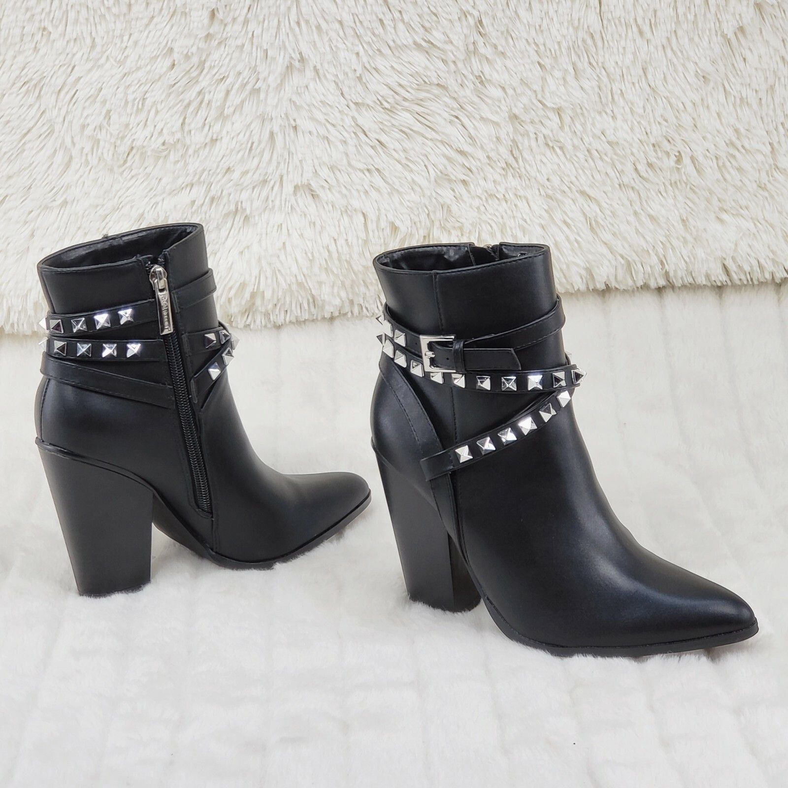 Other Classic Western Designer Cowboy Style Studded Strap Ankle Bo Size US 8.5 / IT 38.5 - 8 Thumbnail