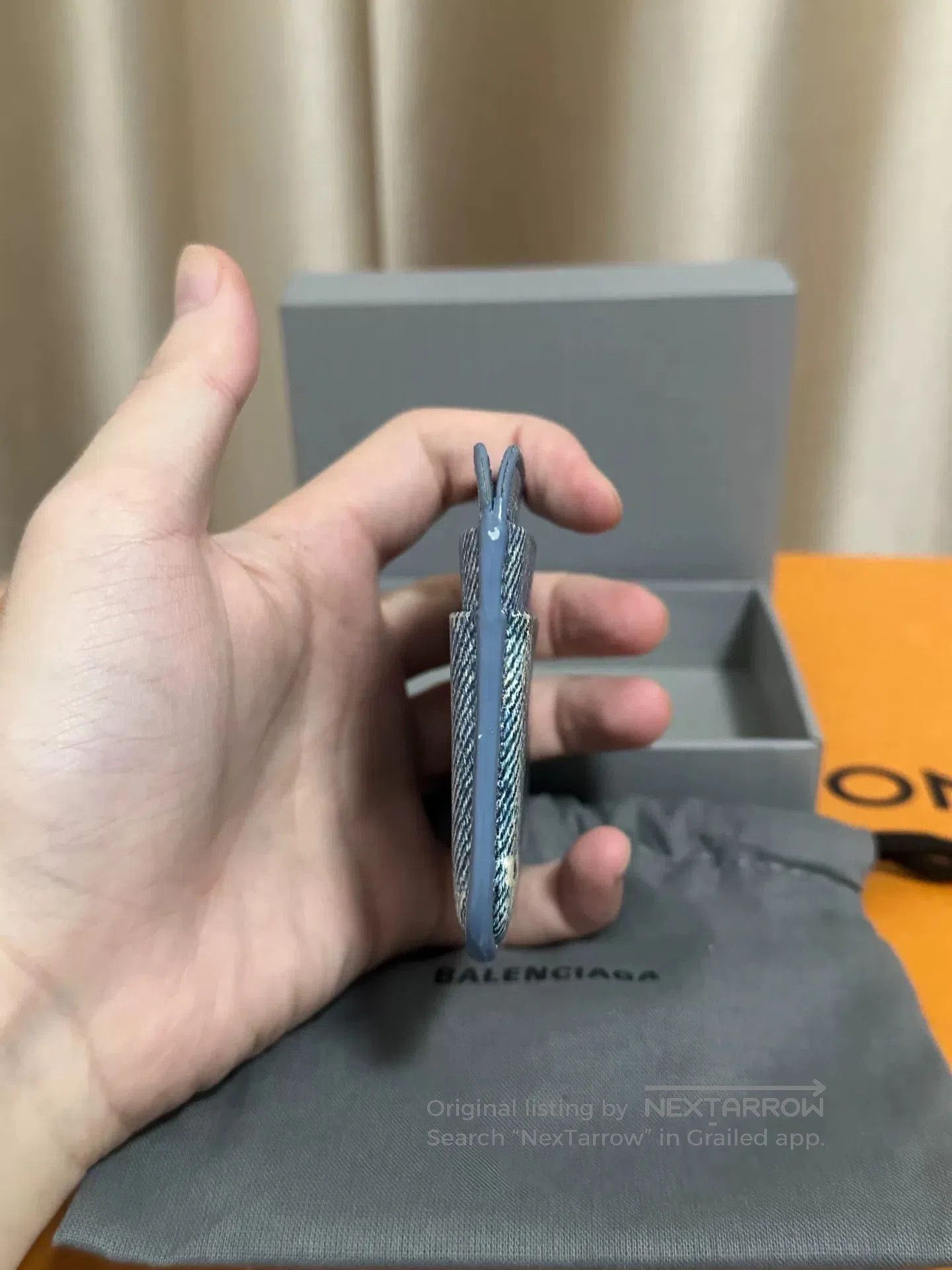 Balenciaga balenciaga washed denim leather card holder. Size ONE SIZE - 3 Thumbnail