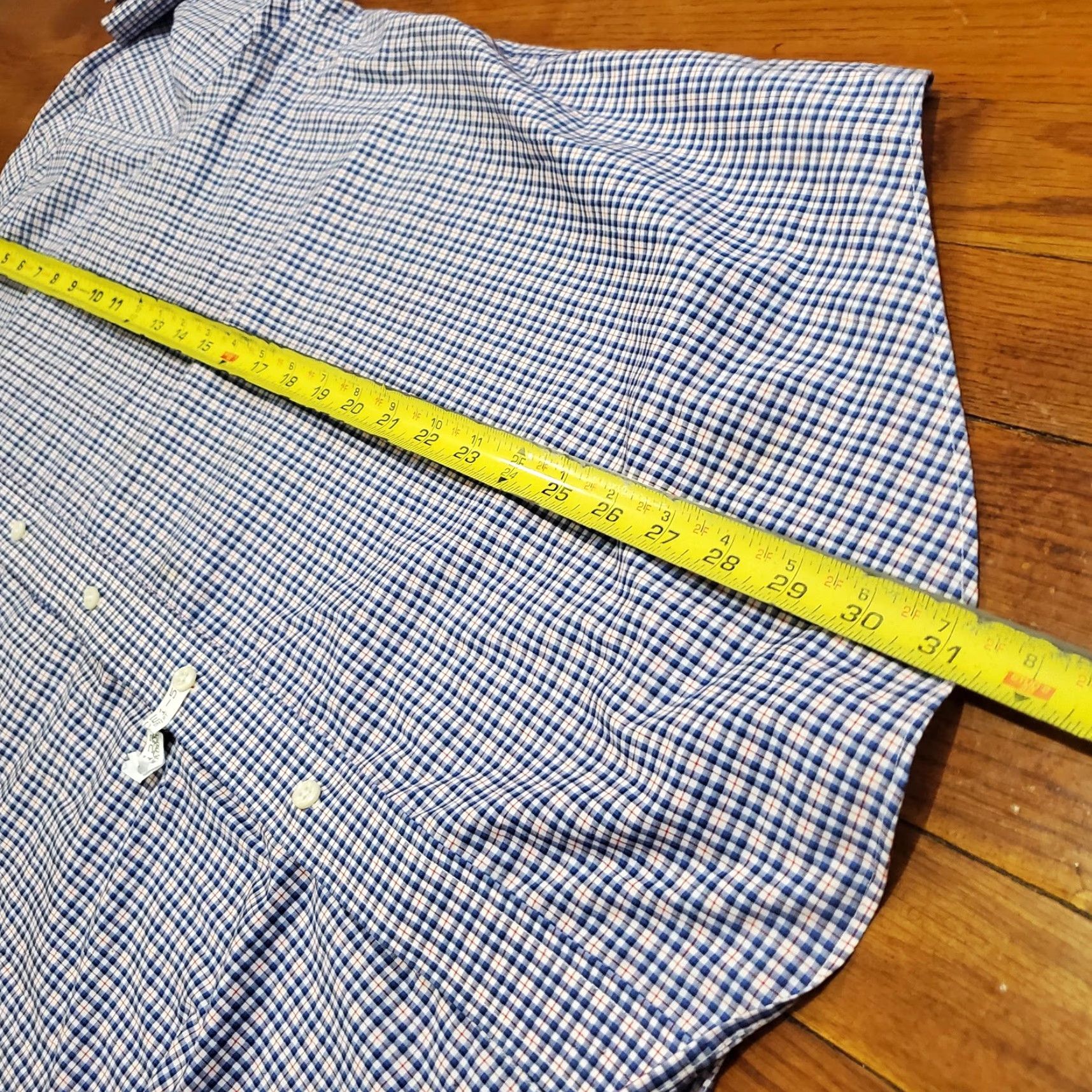 Ralph Lauren Lauren Ralph Lauren Shirt Mens 17.5 32/33 Blue Plaid Classic Fit Dress Non Iron Size 48R - 7 Thumbnail