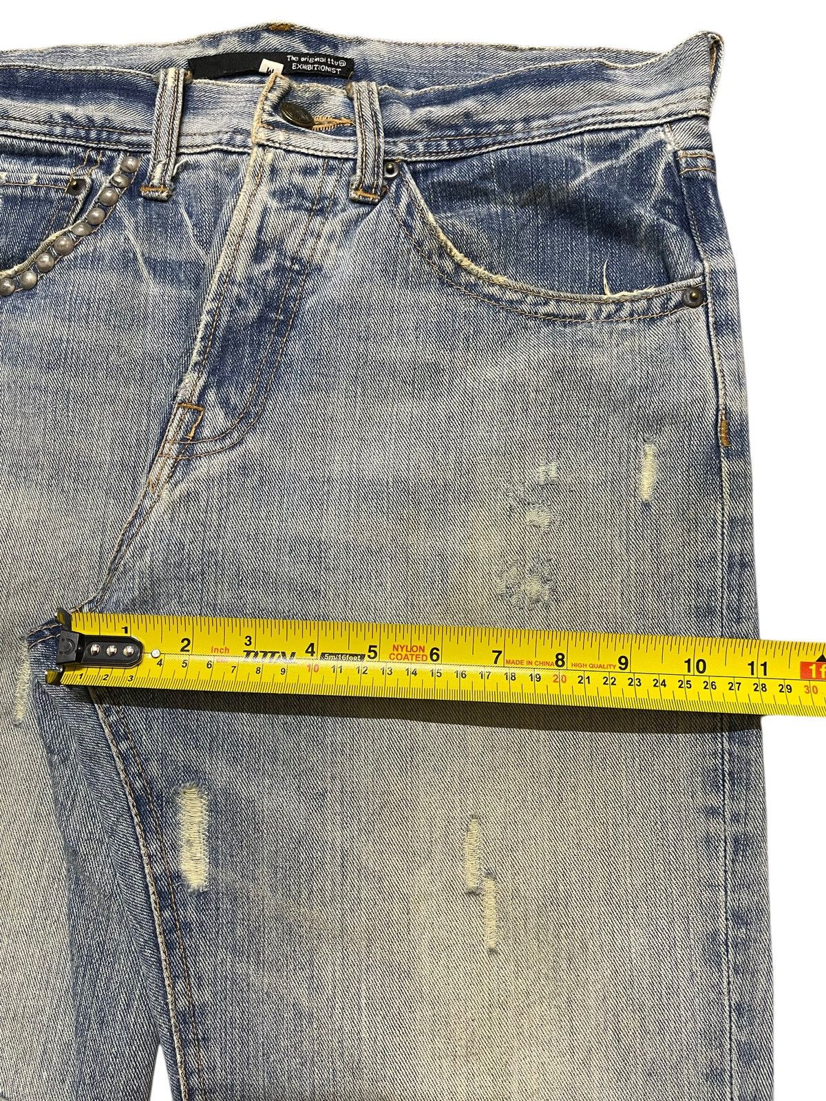 KMRii Vintage Japanese Brand Studded Faded Mud Wash Distress Loose Size US 32 / EU 48 - 16 Thumbnail