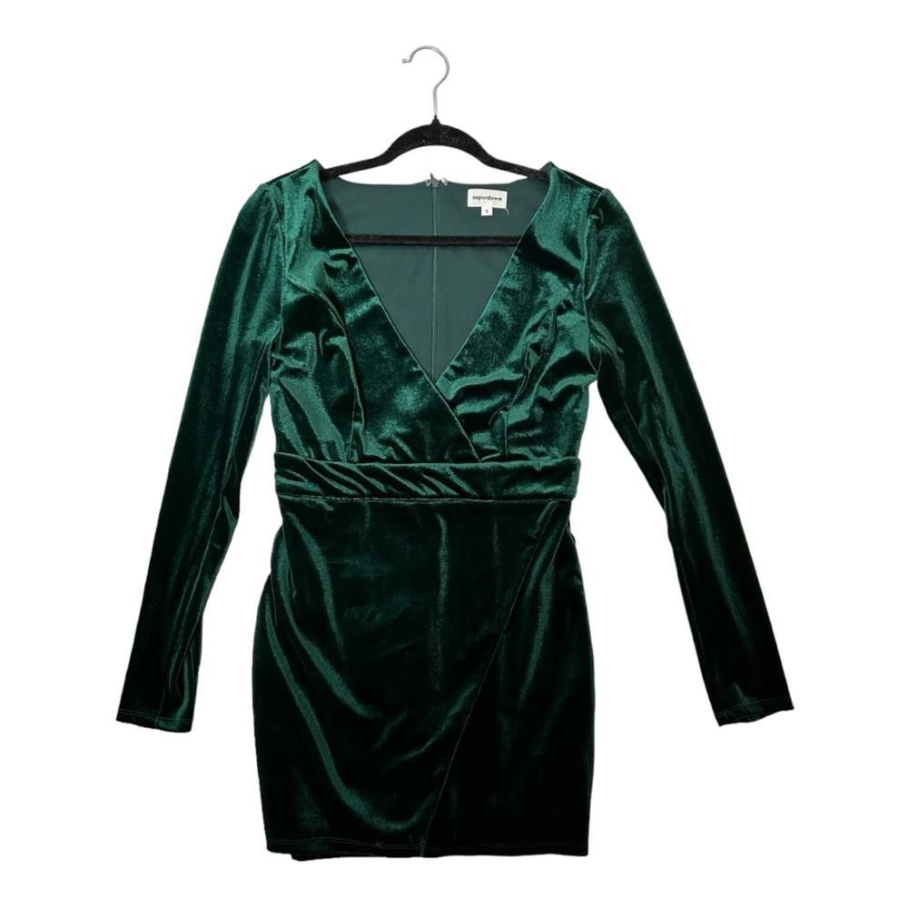 REVOLVE superdown l Crista Velvet Wrap Emerald Dress Small Size S / US 4 / IT 40 - 3 Thumbnail