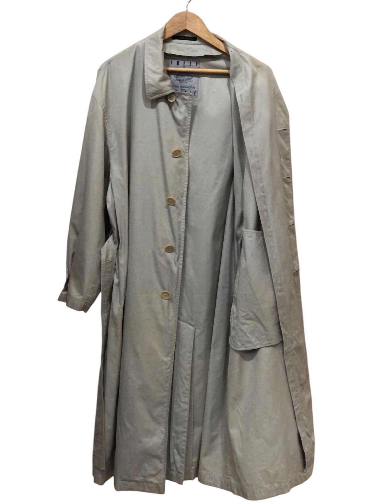 Yohji Yamamoto Yohji Yamamoto Imper Meable Light Trench Coat Size US L / EU 52-54 / 3 - 8 Thumbnail