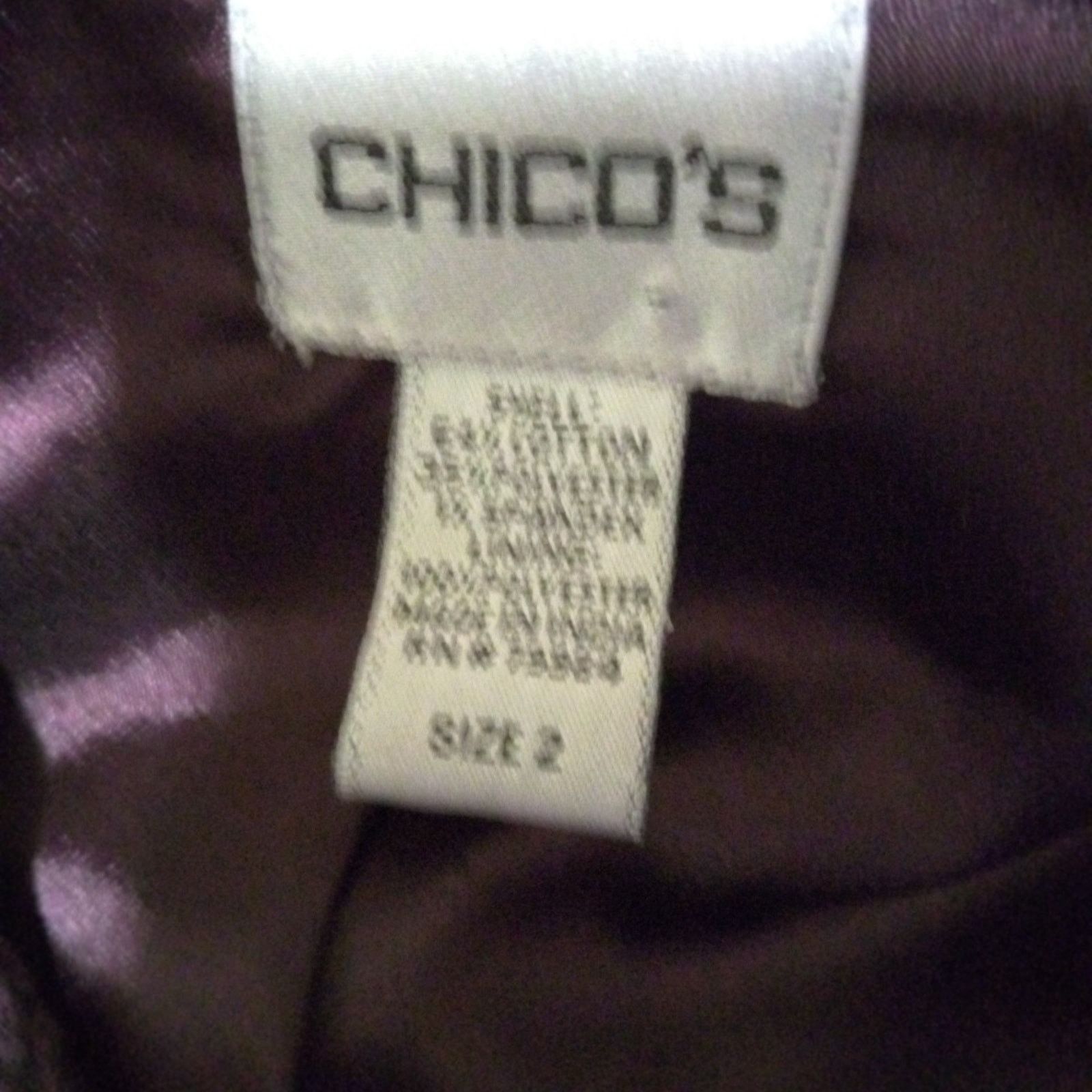 Chicos Chicos Womens Evening Jacket Purple Hook & Eye Beaded L/2 Size L / US 10 / IT 46 - 8 Thumbnail