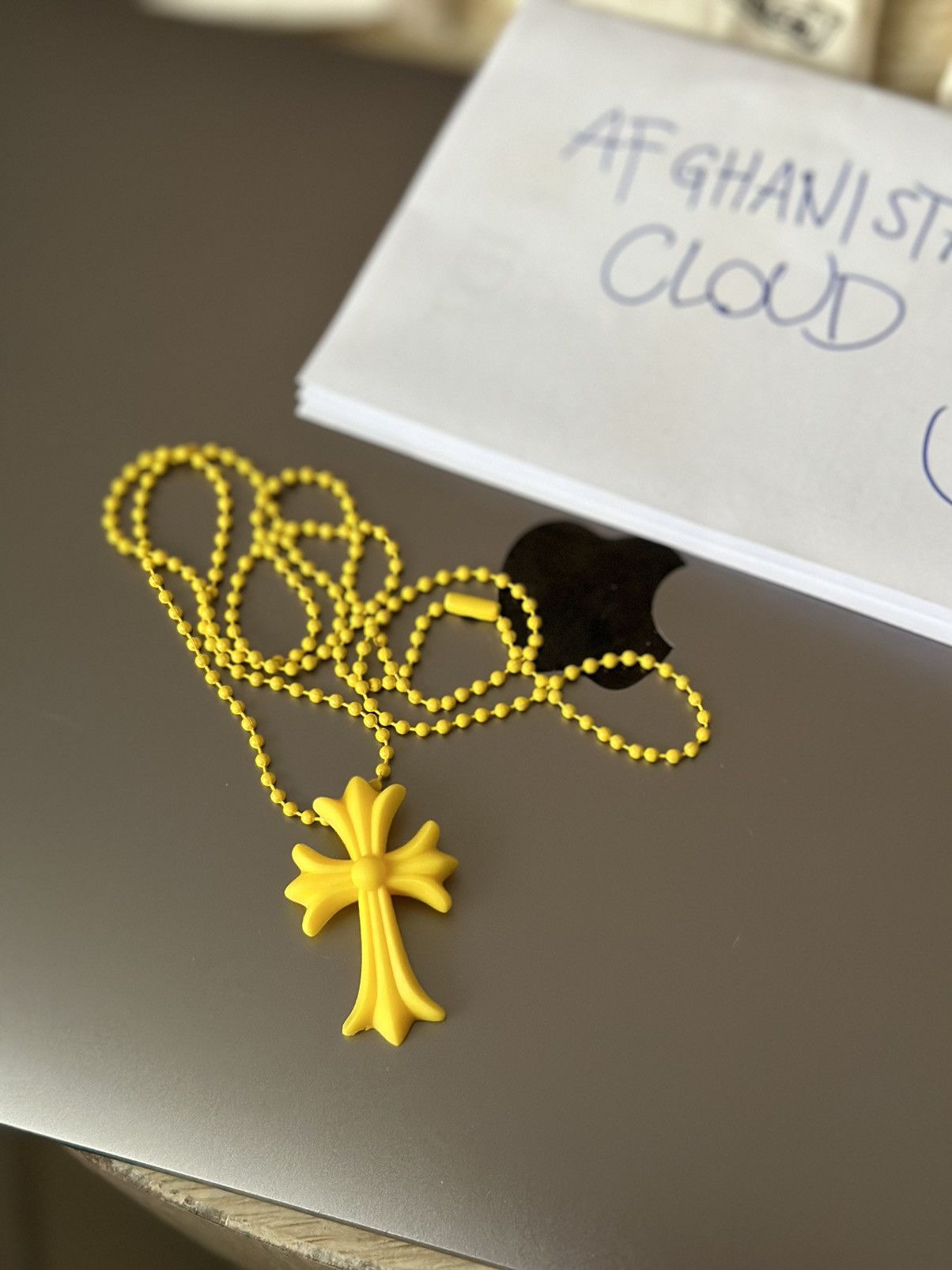 Chrome Hearts Chrome Hearts Cross Silicone Necklace Yellow | Grailed