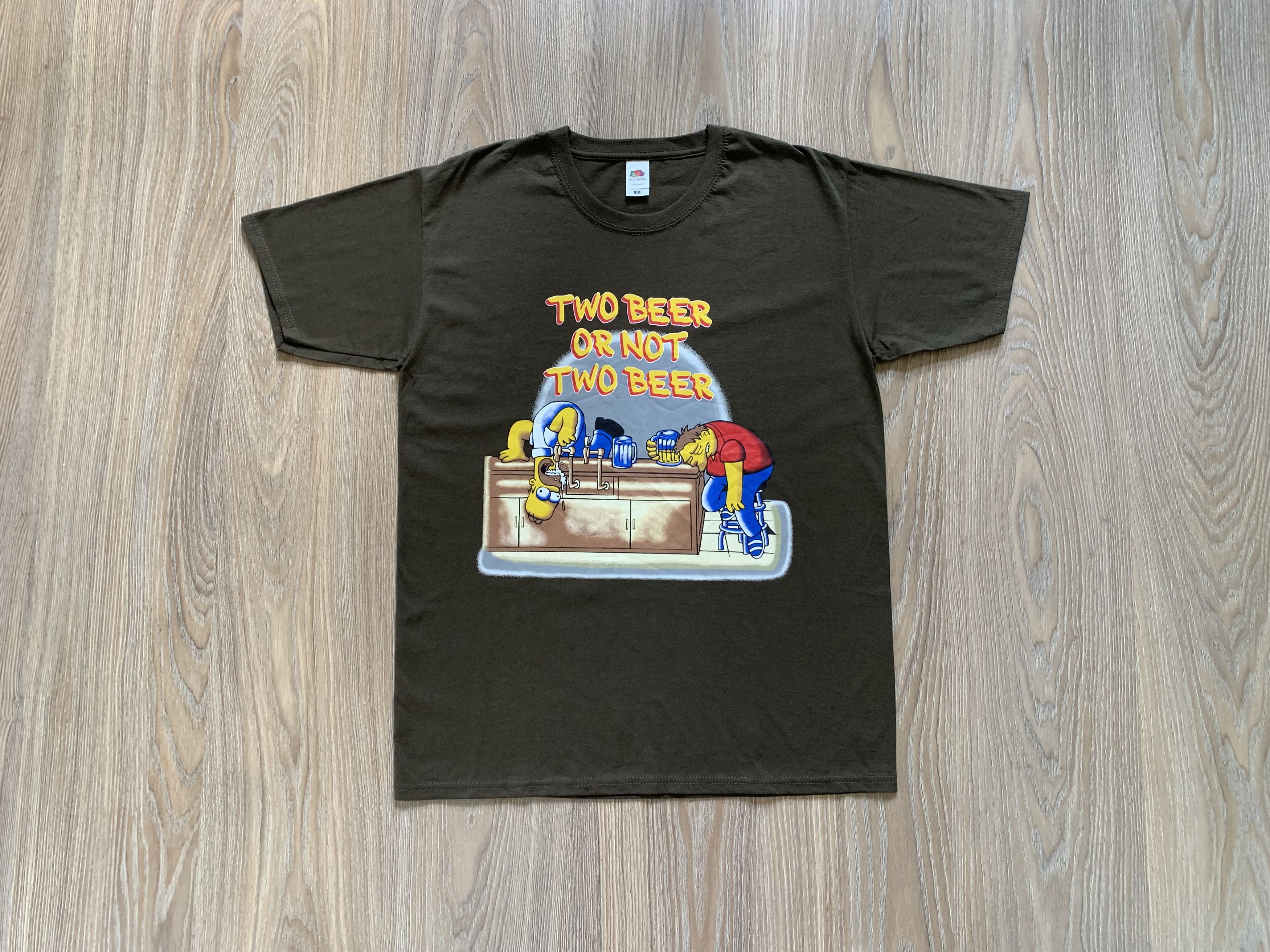 Fruit Of The Loom × The Simpsons × Vintage Vintage The Simpson Two Beer or Not Two Beer T Shirt Size US M / EU 48-50 / 2 - 1 Thumbnail