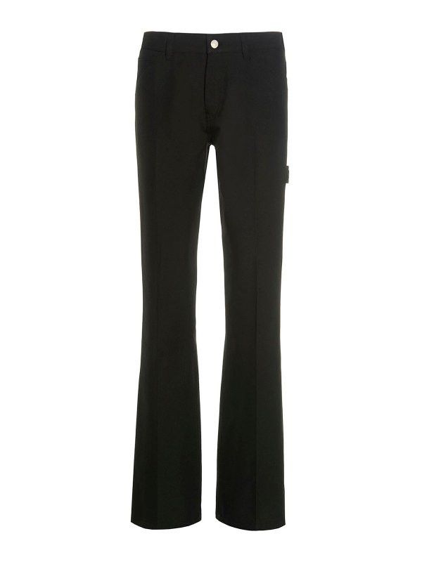 Courreges o1mle0125 Bootcut Twill Retro Pant in Black Size US 31 - 1 Thumbnail