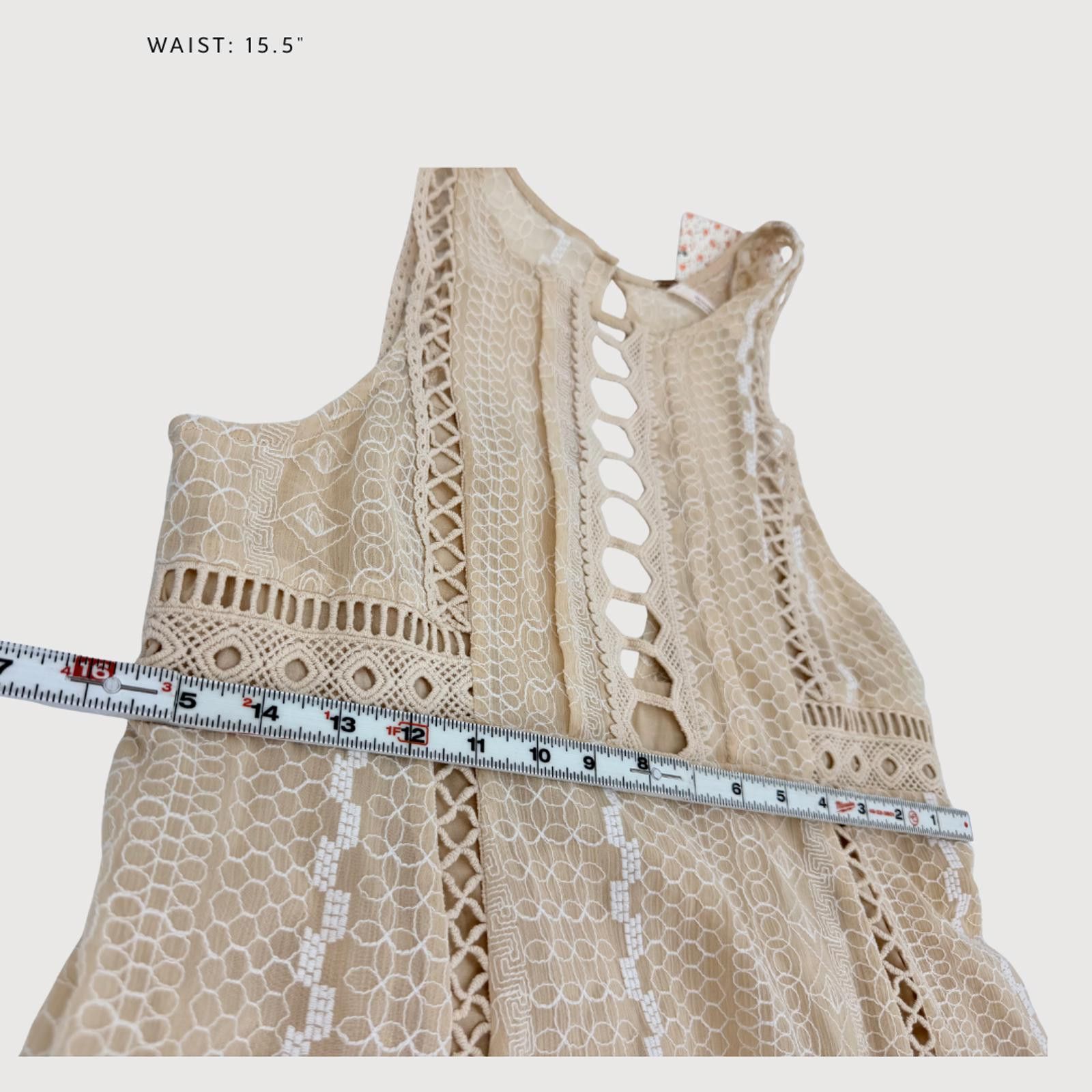 Free People Free People Lace Mini Dress Cream Sleeveless Boho 8 Size M / US 6-8 / IT 42-44 - 8 Thumbnail