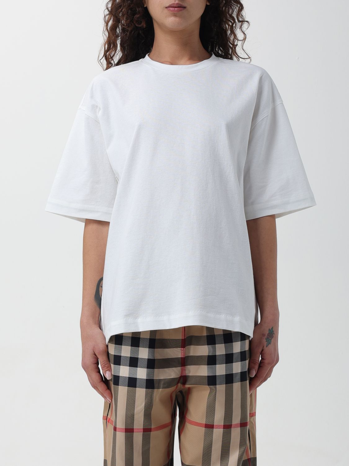 image of Burberry T-Shirt Woman White, Women's (Size Small)