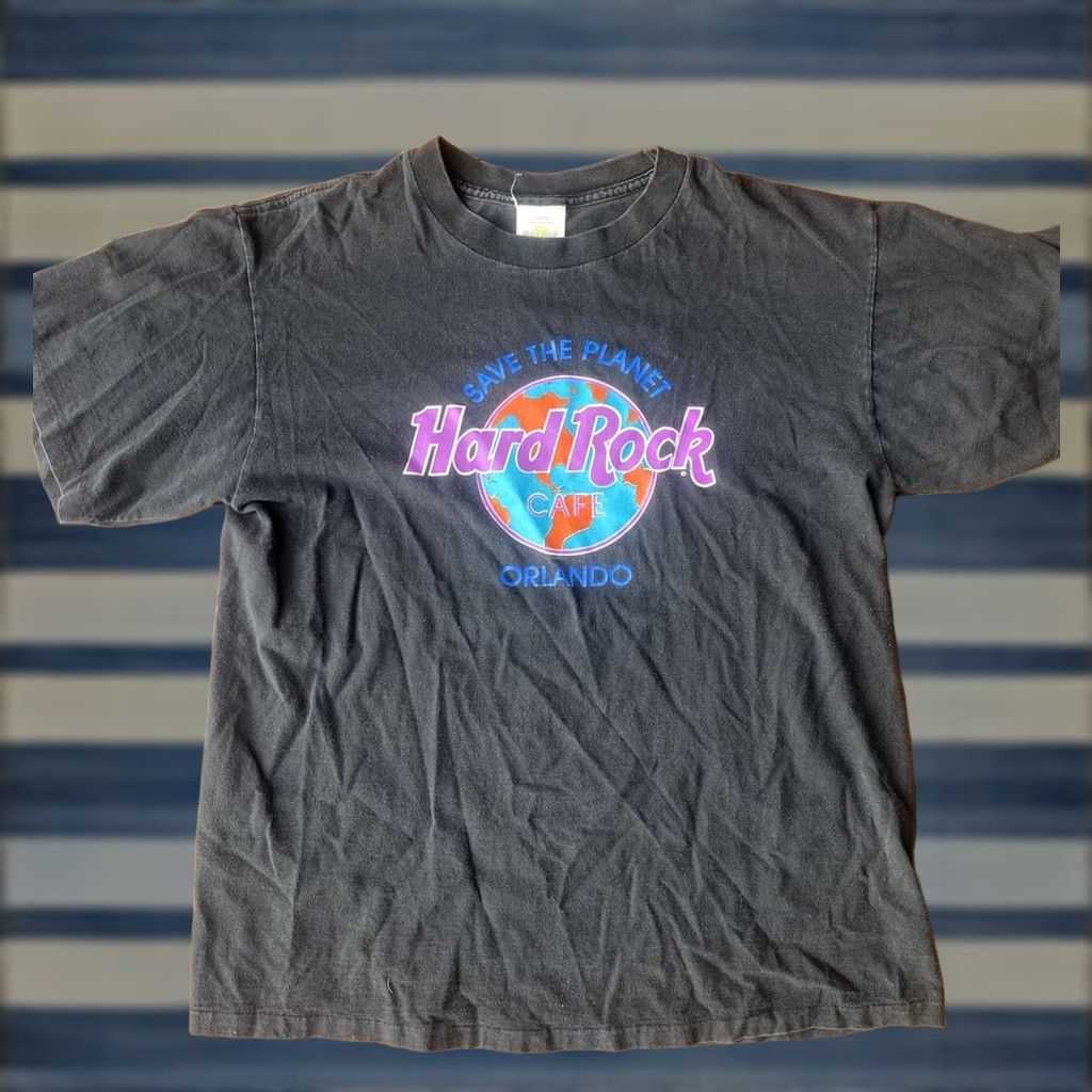Hard Rock Cafe VINTAGE Hard Rock Cafe Orlando Single Stitch T-Shirt Large 90s Black Mens Cotton Crew Neck Logo Graphic Print USA Size US L / EU 52-54 / 3 - 1 Thumbnail