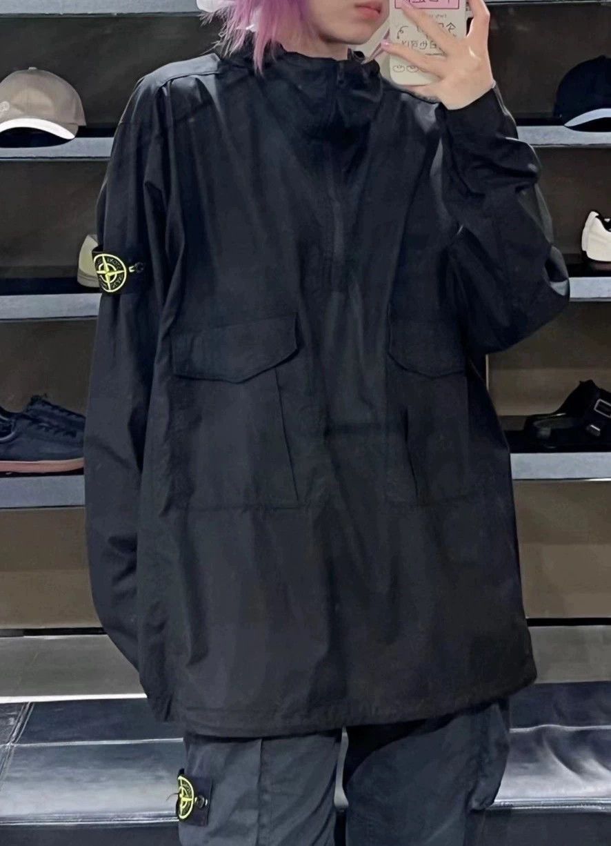 Stone Island Stone Island 21FW Half-Zip Hooded Jacket Black XXL Size US XXL / EU 58 / 5 - 1 Thumbnail