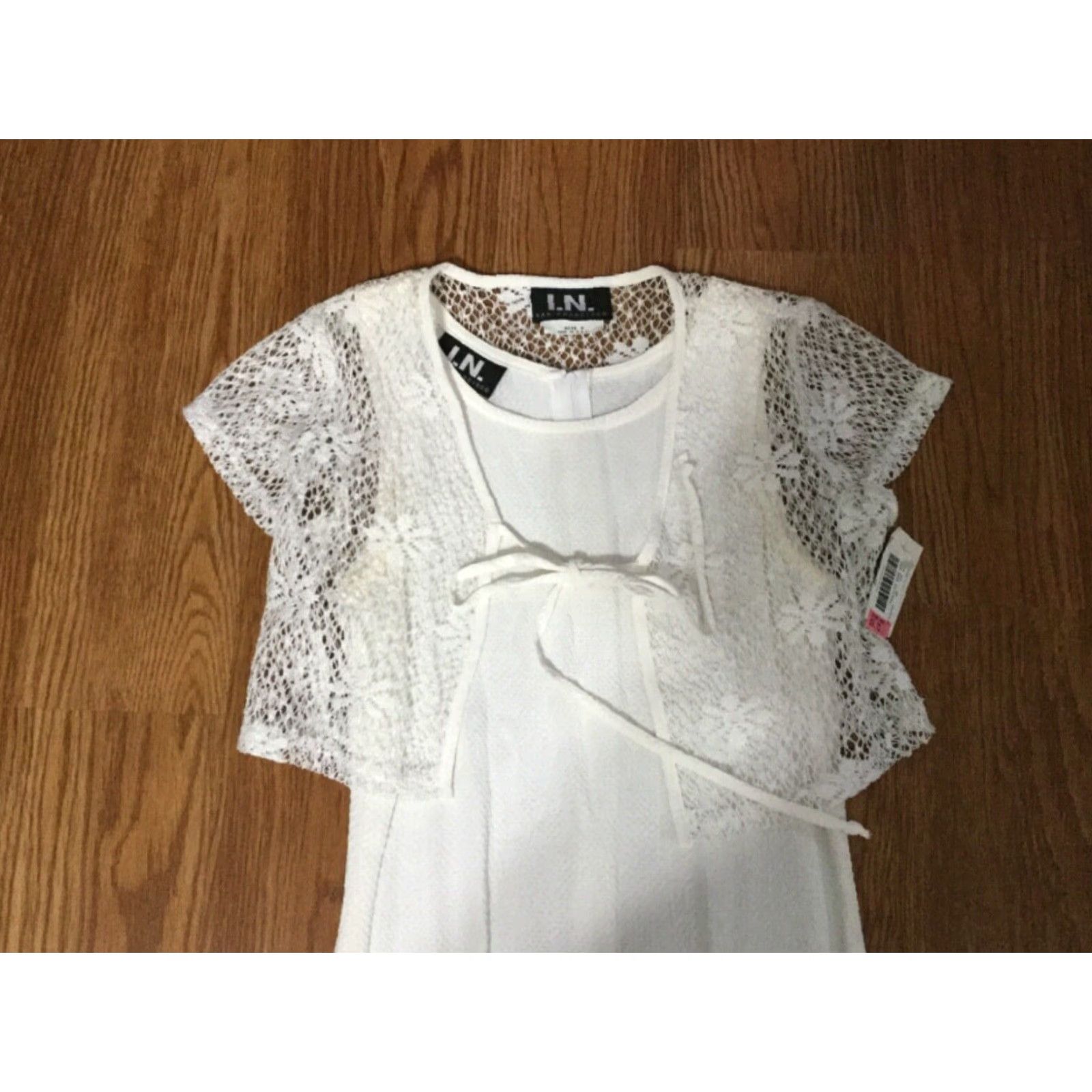 Vintage I.N. San Francisco White Dress & Jacket Juniors’ Size 3 MADE IN USA Size XS / US 0-2 / IT 36-38 - 3 Thumbnail