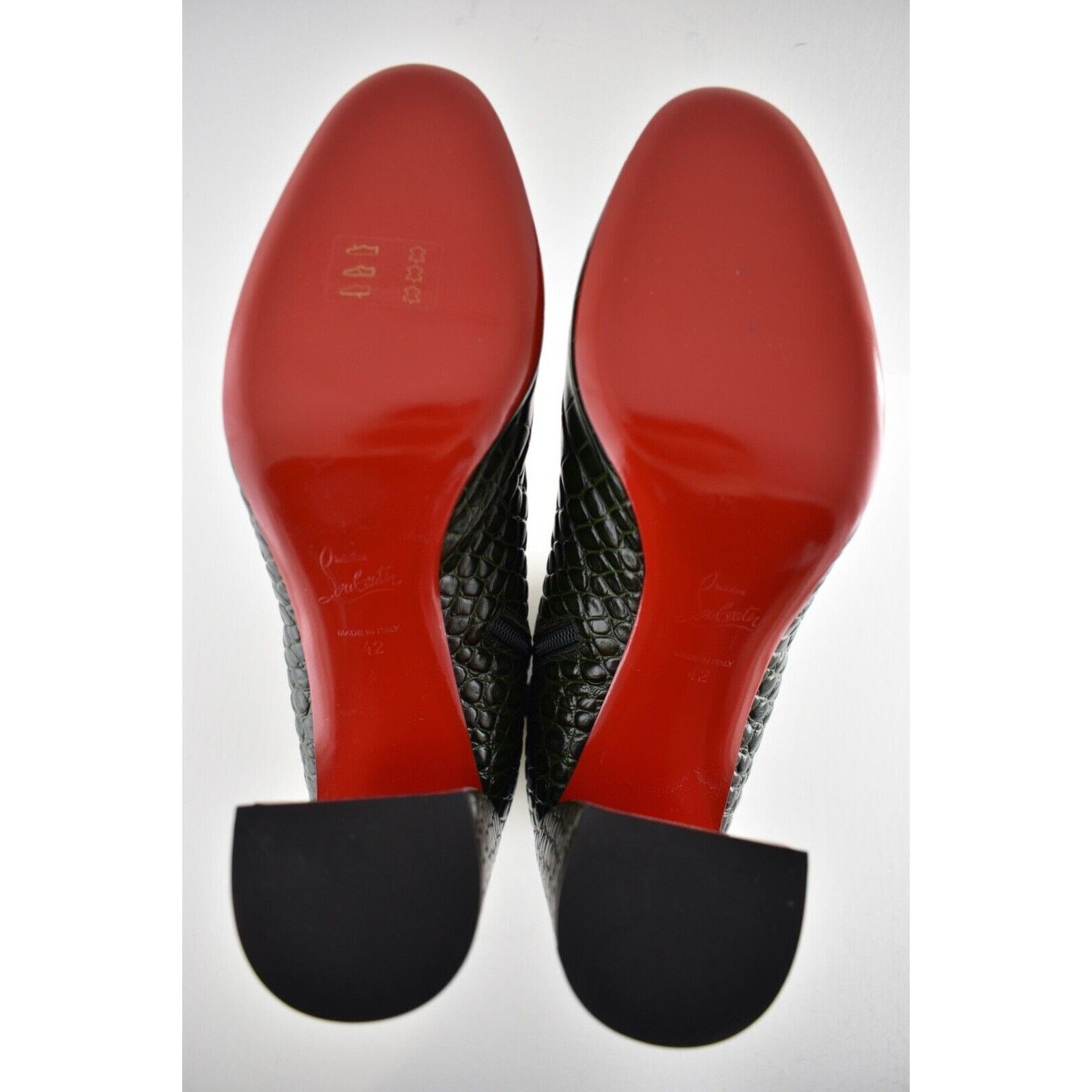 Christian Louboutin Christian Louboutin Turela 85 Forest Green Croc Short Ankle Size US 12 / IT 42 - 12 Thumbnail