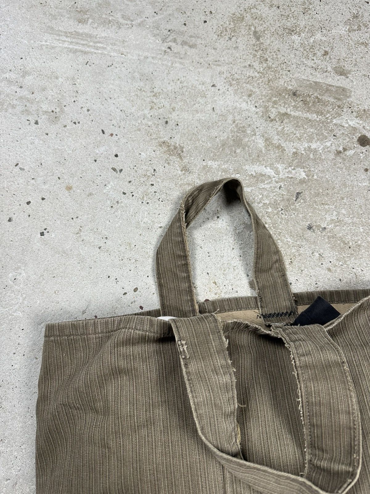 Japanese Brand Vintage Y2K Brown/Khaki Striped Tote Hand Bag Size ONE SIZE - 5 Thumbnail