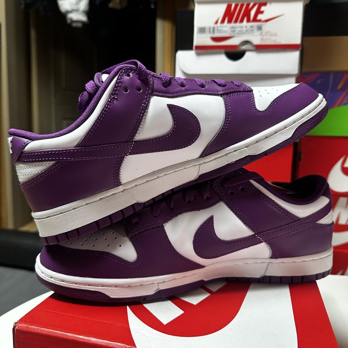 Nike **NEW** Size 10.5 US Men Nike DUNK LOW RETRO VIOTECH WHITE Size US 10.5 / EU 43-44 - 3 Thumbnail