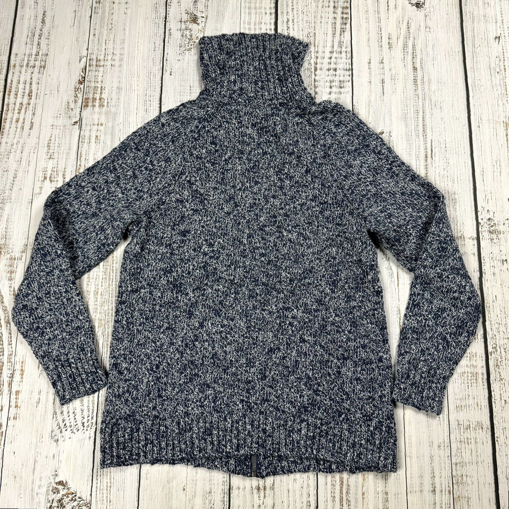 Vintage VINTAGE L.L. Bean Women's Cardigan Sweater Long Sleeve Full Zipper Pockets Blue Wool Cotton Fall Winter Size L / US 10 / IT 46 - 7 Thumbnail