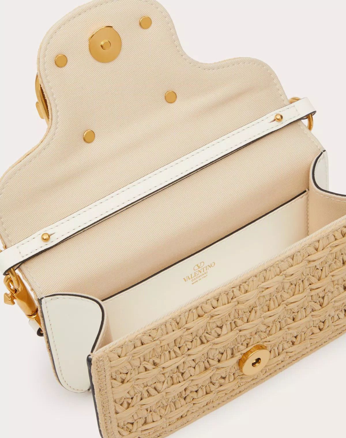Valentino oc11z0725 Size:OS/Locò Raffia Shoulder Bag in Beige Size ONE SIZE - 6 Thumbnail