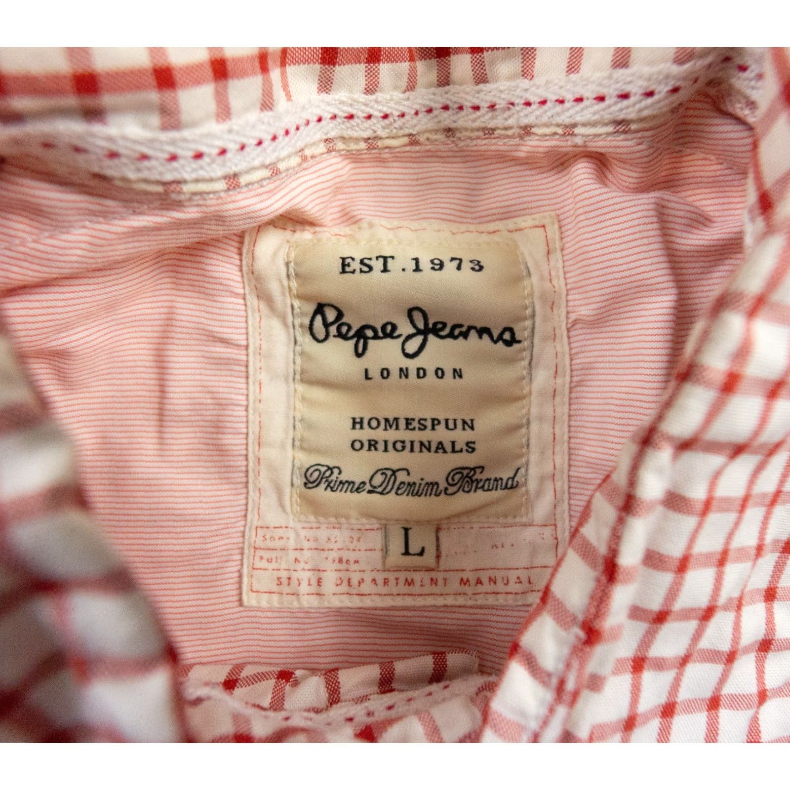 Pepe Jeans Pepe Jeans Shirt Mens Large Red Button Down Roll-Up Sleeve Collared Check Casual Formal Button-Up Mens L Red 90s? (No, avoid 90s) Size US L / EU 52-54 / 3 - 7 Thumbnail