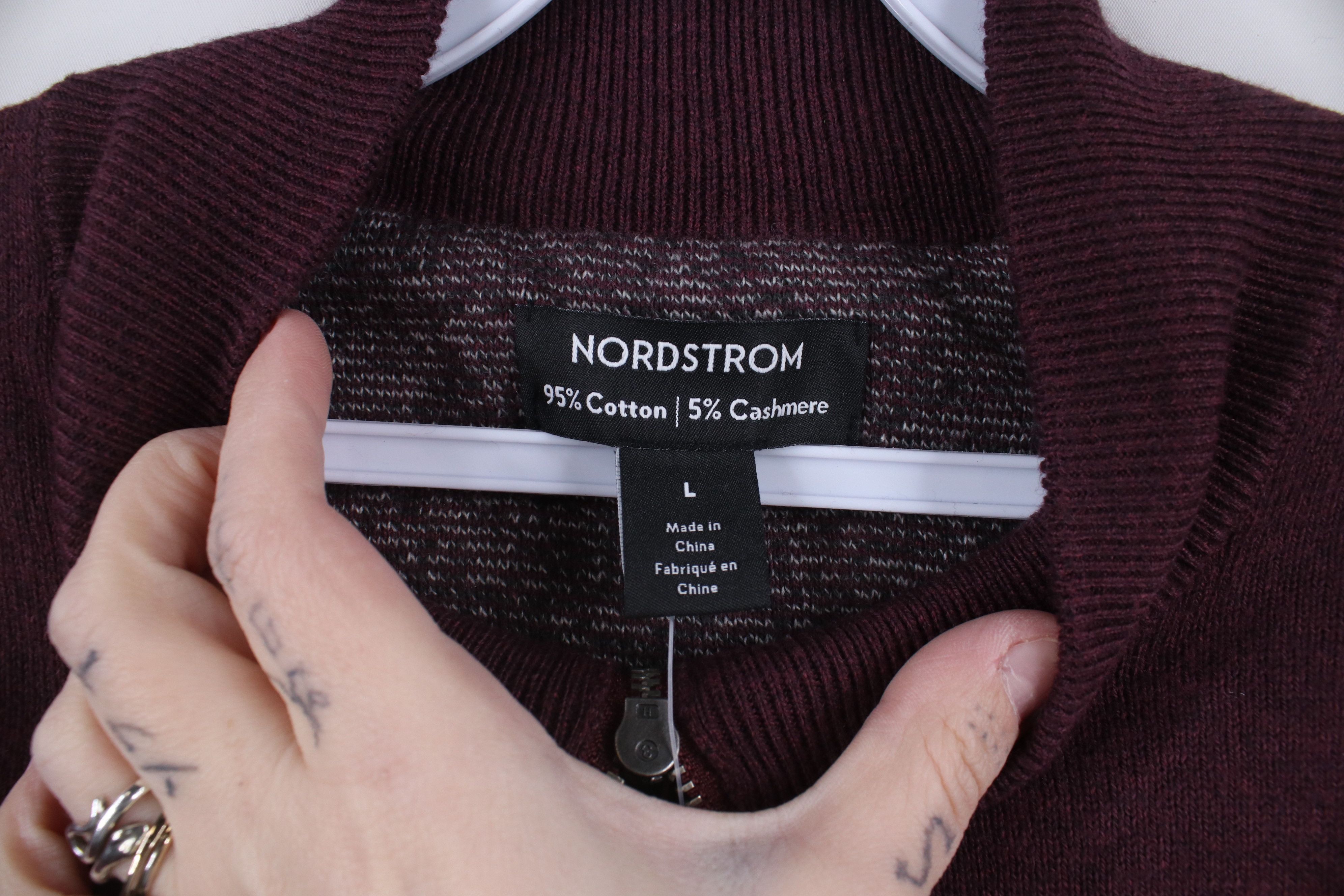 Vintage New Nordstrom Cotton Cashmere Knit Half Zip Pullover Sweater Size US L / EU 52-54 / 3 - 5 Thumbnail