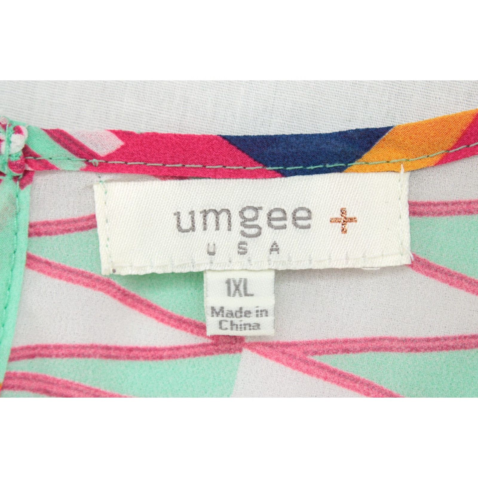 Vintage Umgee Tunic Women's 1XL Geometric Flutter Flowy Sheer Topper Boho whimsical Size XL / US 12-14 / IT 48-50 - 5 Thumbnail