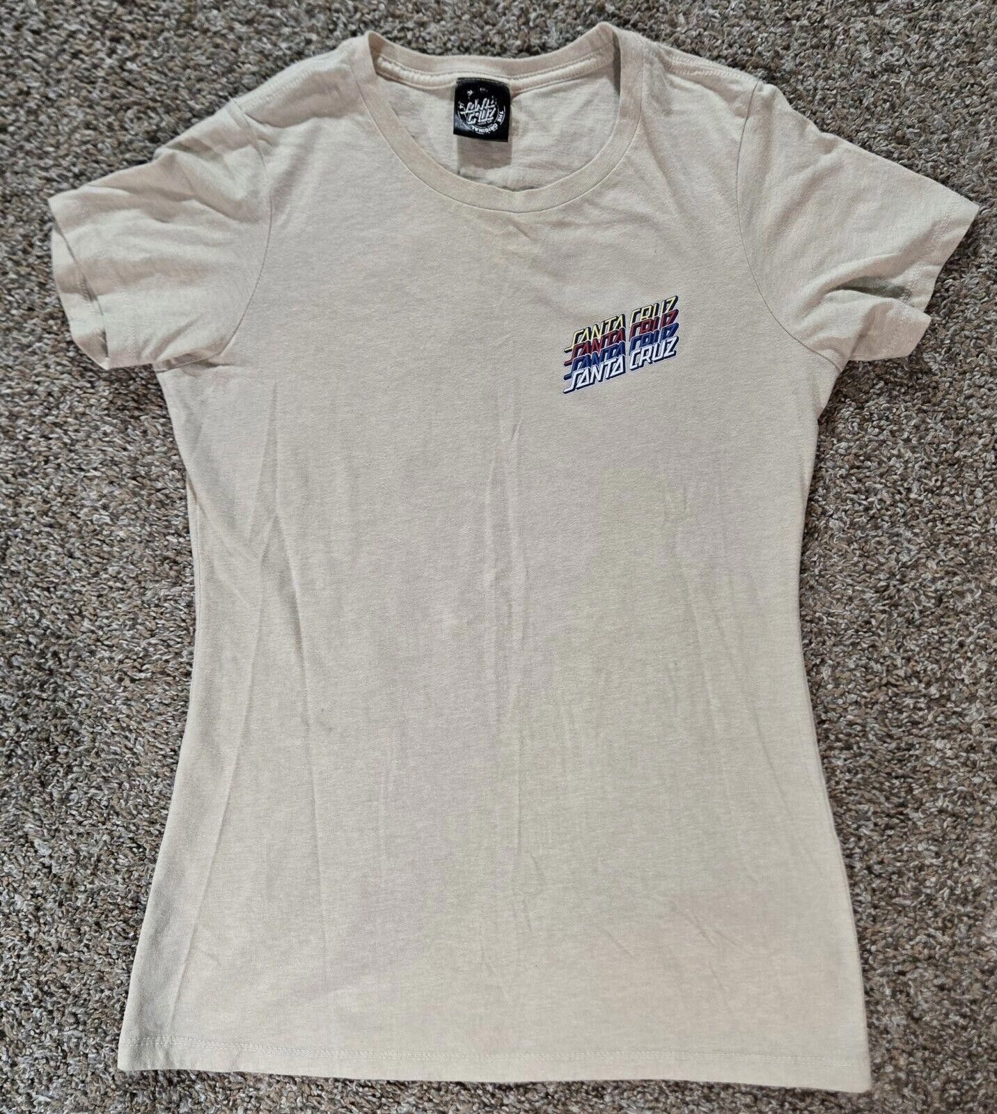 Designer Womens Tan Santa Cruz Skate T-shirt Size Medium Size M / US 6-8 / IT 42-44 - 1 Thumbnail
