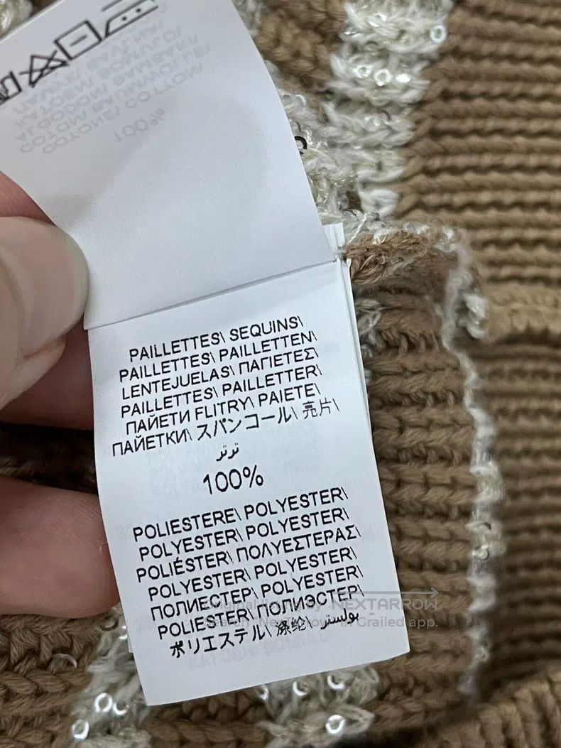 Brunello Cucinelli Brunello Cucinelli Caramel and White Striped Sequin Knit S Size 3XL / US 20-22 - 7 Thumbnail