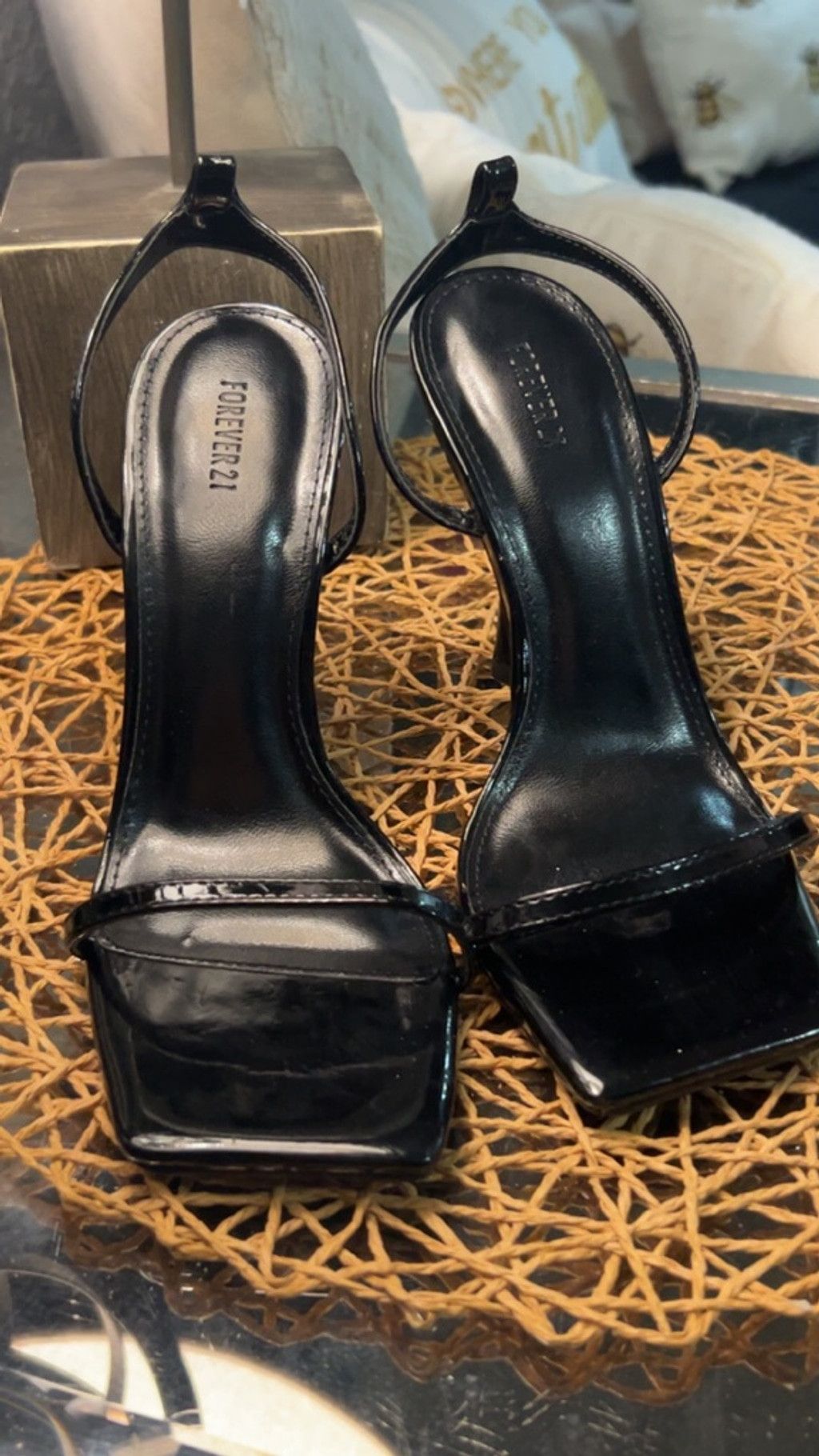 Forever 21 Women's FOREVER 21 Black Square Toe Stiletto Heels Size 5.5 Size US 5.5 / IT 35.5 - 1 Thumbnail