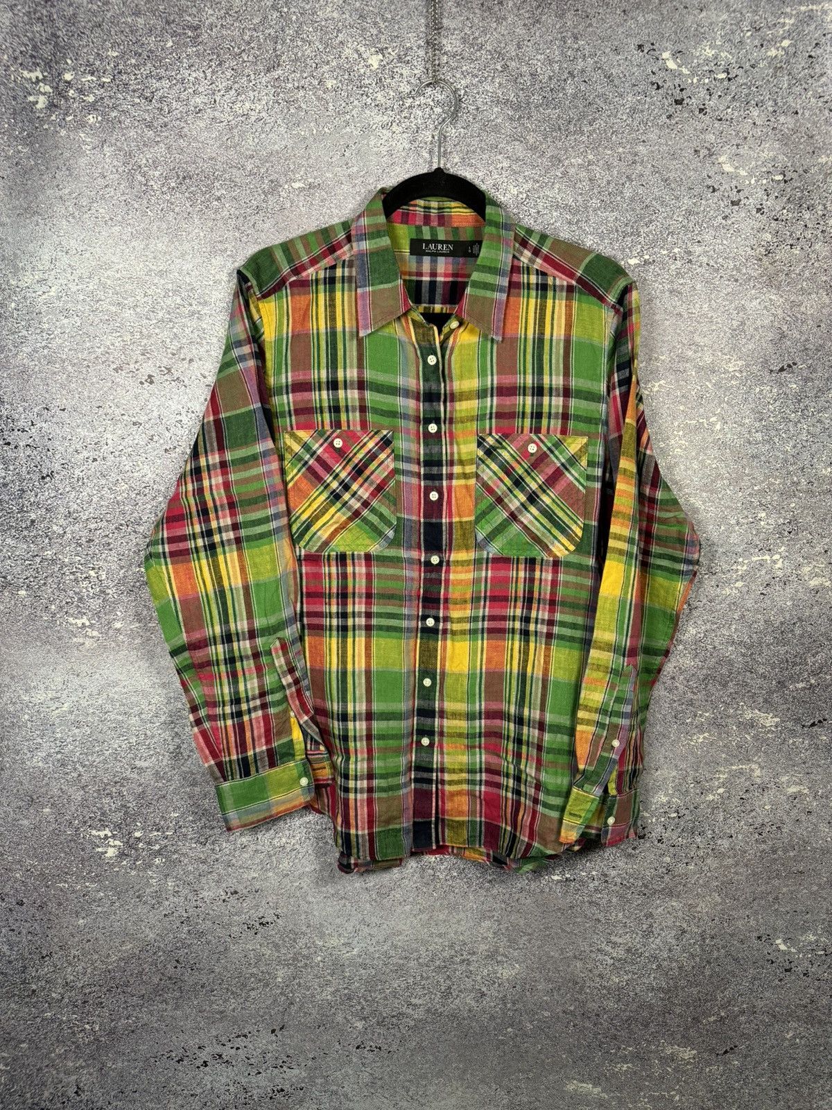 Polo Ralph Lauren Lauren Ralph Lauren 100% Linen Check Shirt Button Up Large Size US L / EU 52-54 / 3 - 1 Thumbnail