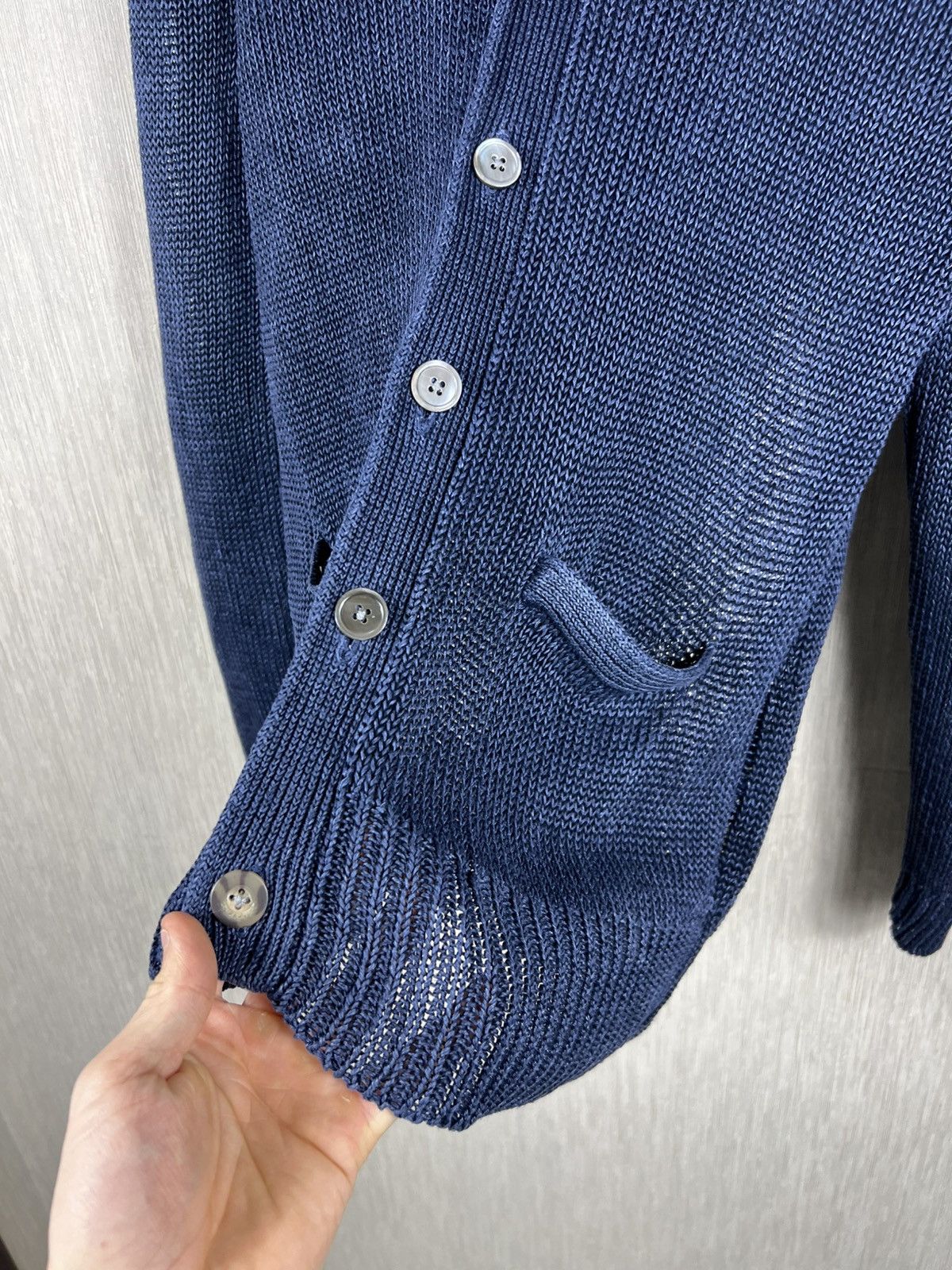 Polo Ralph Lauren Polo Ralph Lauren linen sweater cardigan knitted navy knit Size US M / EU 48-50 / 2 - 5 Thumbnail