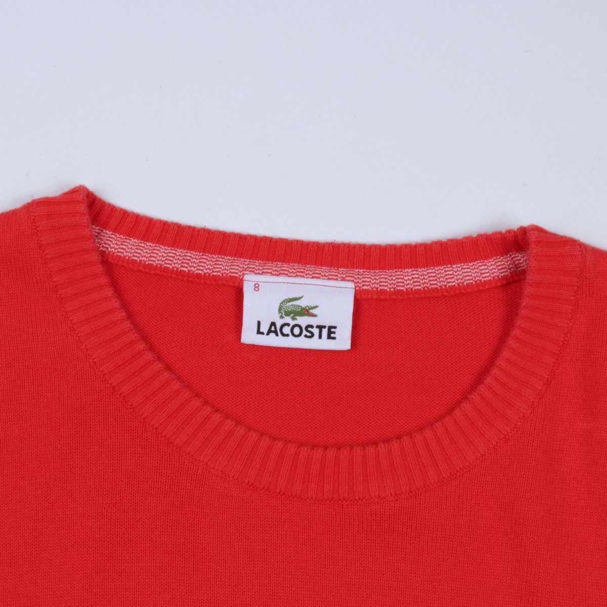 Lacoste LACOSTE Red Cotton Knit Pullover Sweater Crew Neck Size US XXL / EU 58 / 5 - 10 Thumbnail