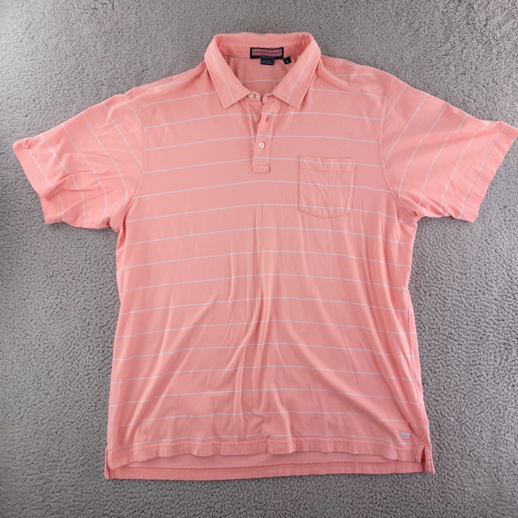 Vineyard Vines Vineyard Vines Shirt Mens XL Pink Polo Striped Collared Short Sleeve Size US XL / EU 56 / 4 - 2 Thumbnail