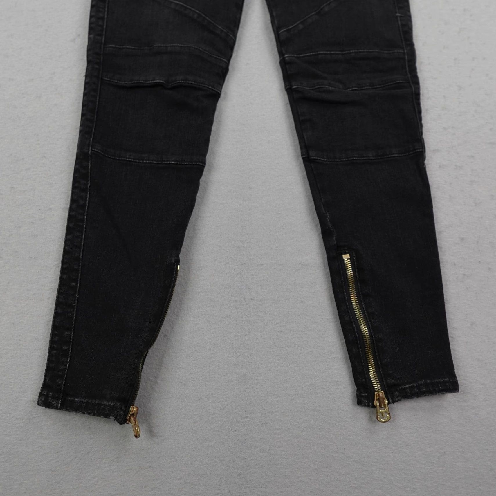 True Religion True Religion Jeans 29 Black Halle Mid Rise Super Skinny Moto Ankle Zip Womens Size 29" - 3 Thumbnail