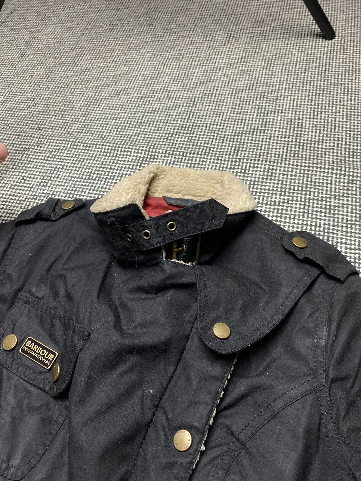 Barbour × Vintage Women's Barbour Wax Matlock Motorcycle Black Jacket Size S / US 4 / IT 40 - 9 Thumbnail