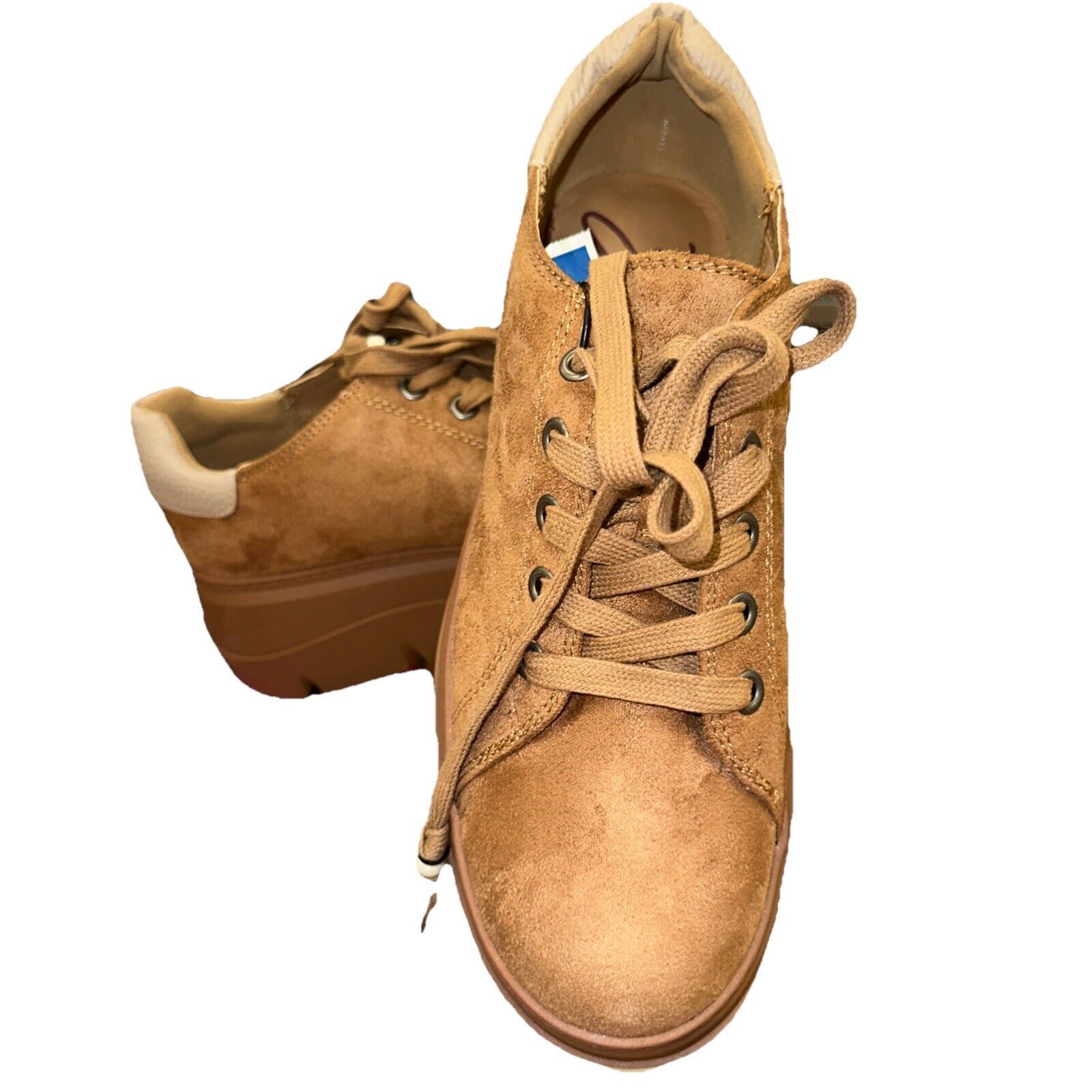 Other Zodiac Bea Brown Platform shoes Faux Suede LaceUp Women 9NWB Size US 9 / IT 39 - 3 Thumbnail