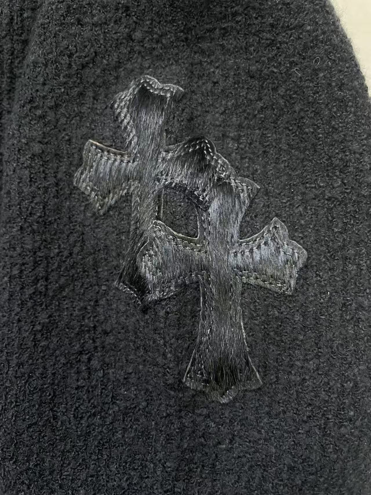 Chrome Hearts Chrome Hearts Black Pony Hair Patch Knit Hoodie Size US XS / EU 42 / 0 - 5 Thumbnail