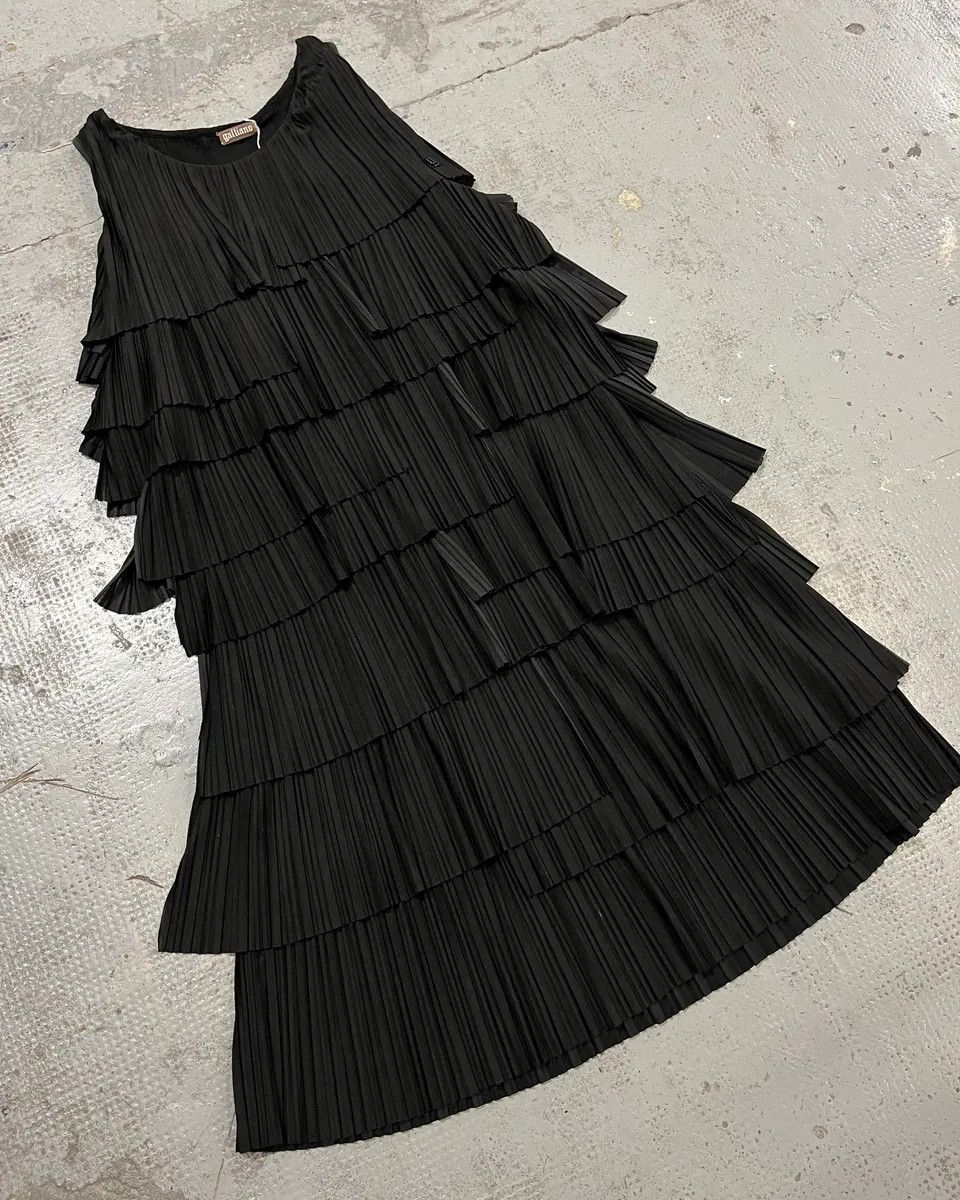 John Galliano 2010s John Galliano Black Pleated Long Dress Size S / US 4 / IT 40 - 5 Thumbnail