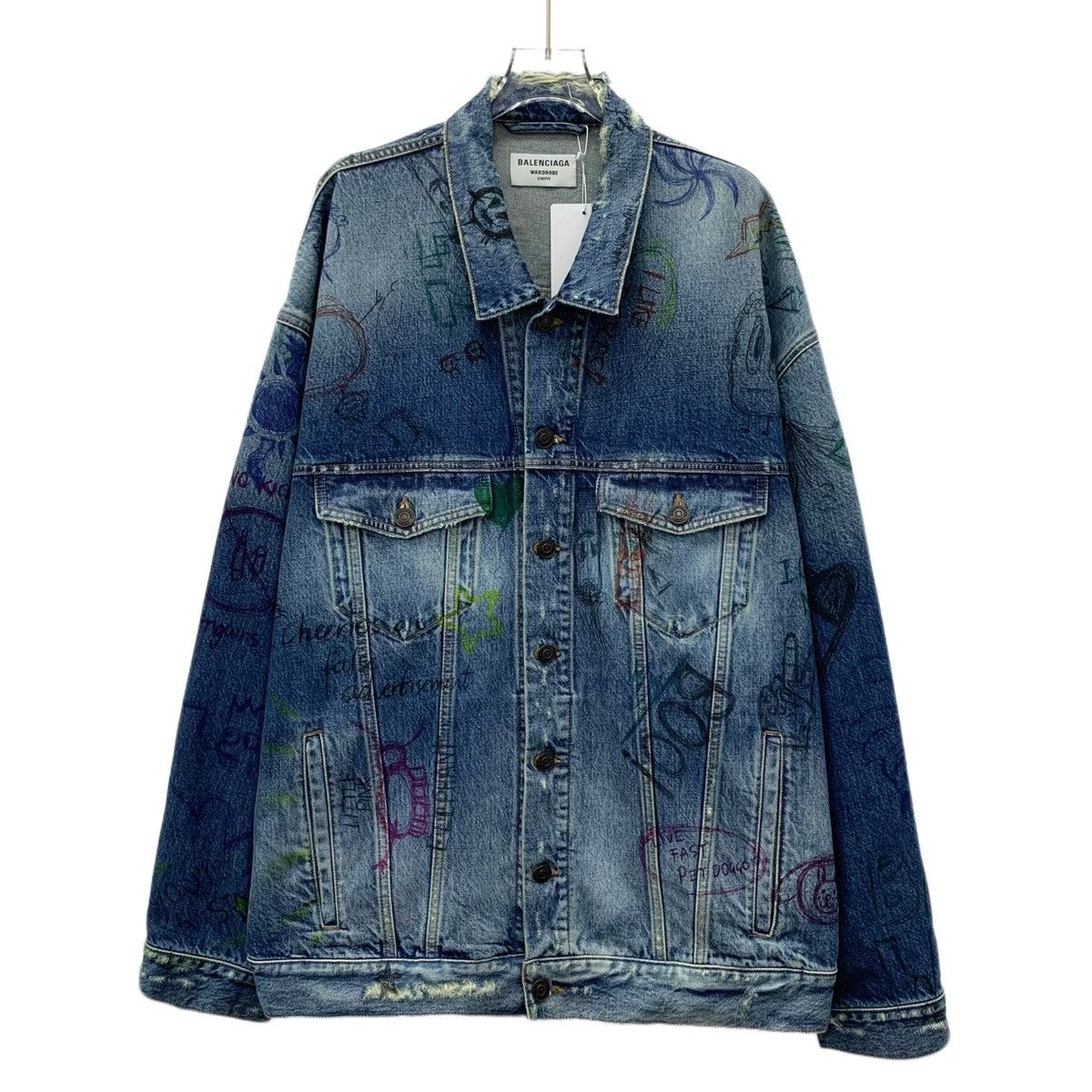 Balenciaga Balenciaga navy blue monogrammed cotton denim jacket Size M / US 6-8 / IT 42-44 - 1 Thumbnail
