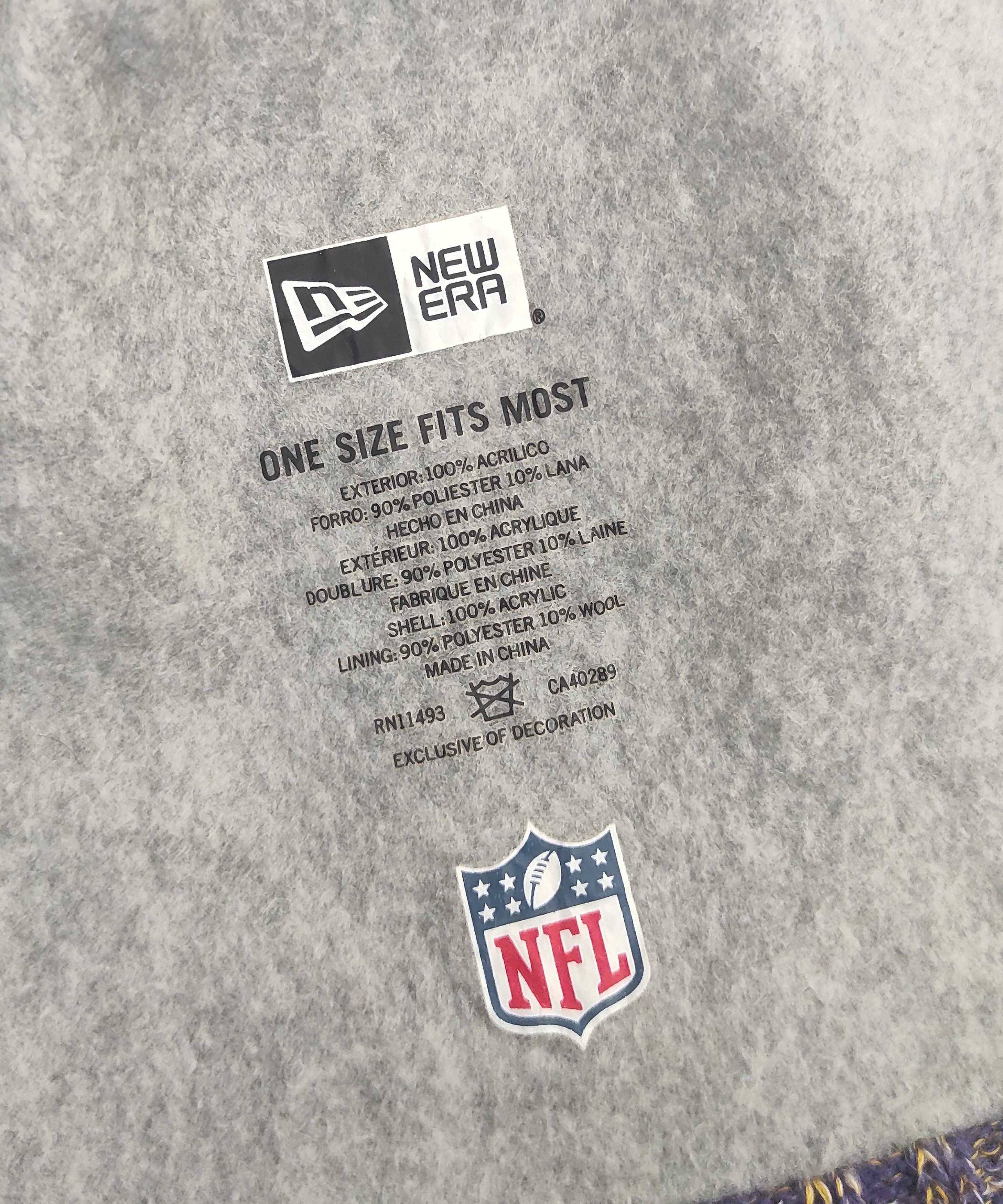 NFL × New Era Minnesota Vikings Striped NFL Logo Beanie Hat Knit Rare 2018 Size ONE SIZE - 6 Thumbnail