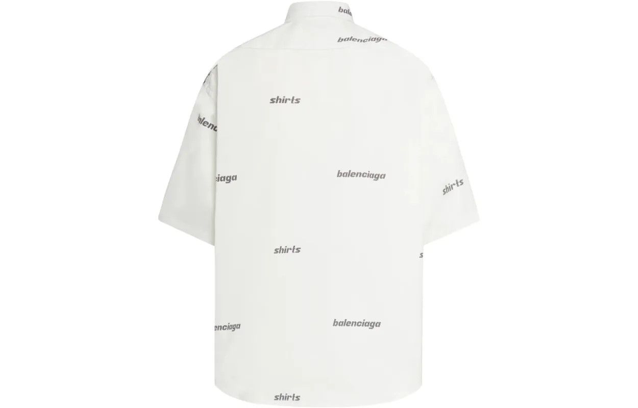 Balenciaga o1la1rc1a0226 S/S Large Fit Shirt Allover Poplin White/Black Size US S / EU 44-46 / 1 - 2 Thumbnail